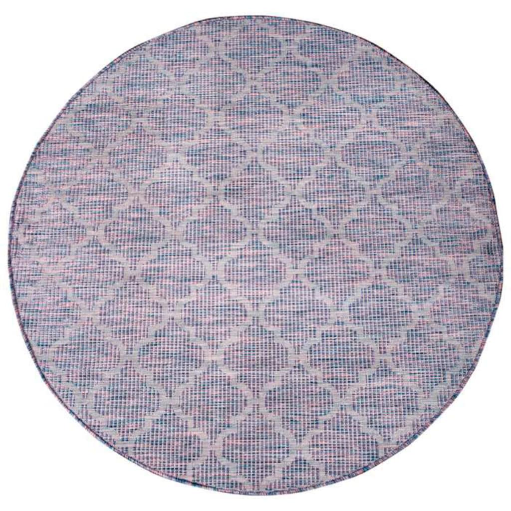 Carpet City Teppich »Palm«, rund, Wetterfest & UV-beständig, für Balkon, Terrasse, Küche, flach gewebt