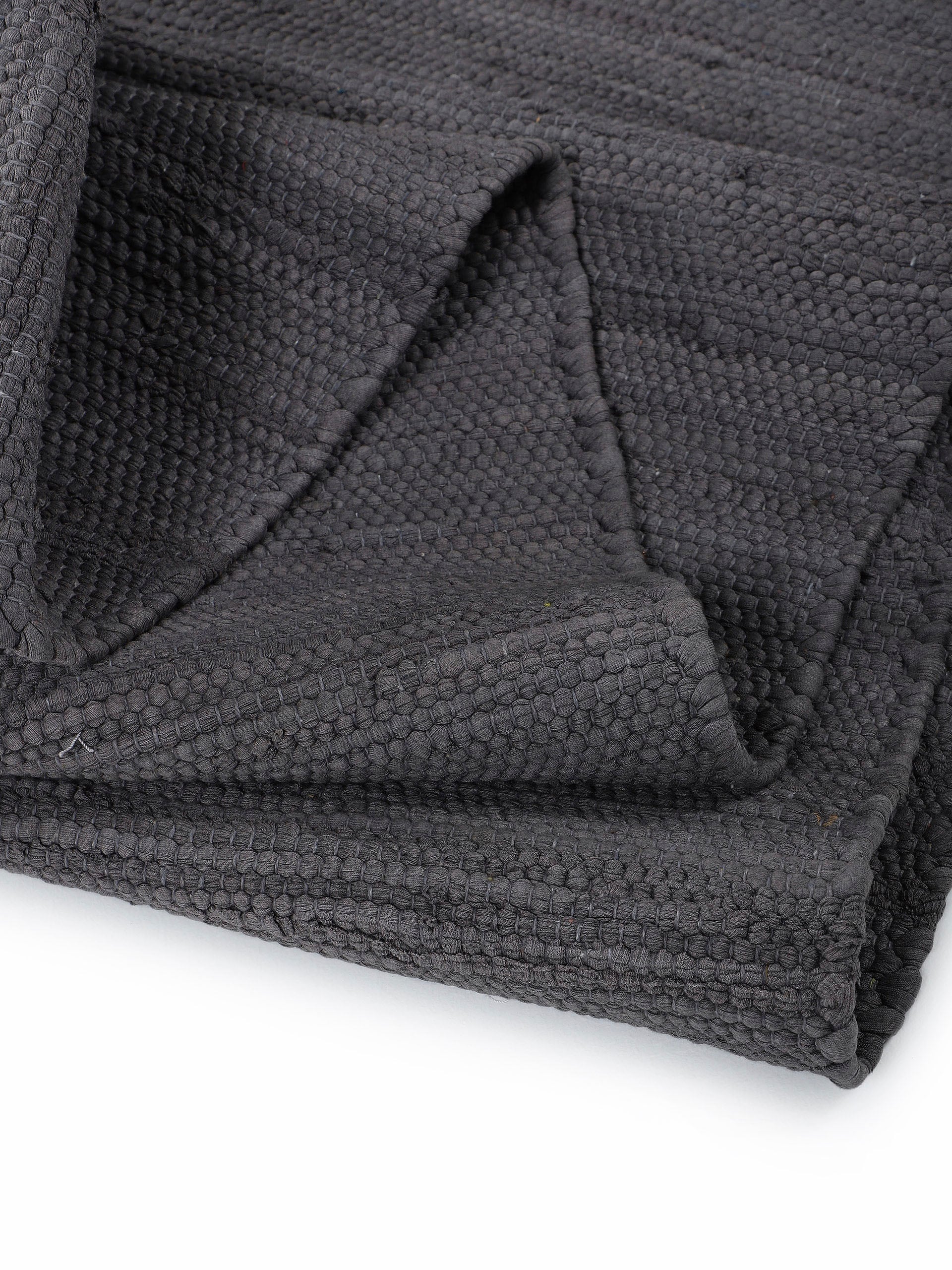 OTTO home Teppich »Handweb Uni , Wendeteppich« rechteckig 5 mm Höhe Fleckerlteppich, reine Baumwolle, handgewebt, Uni, mit Fransen