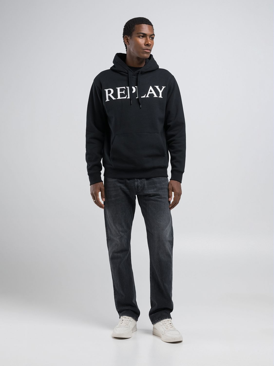 Replay Kapuzensweatshirt , mit großem Markenprint vorn
