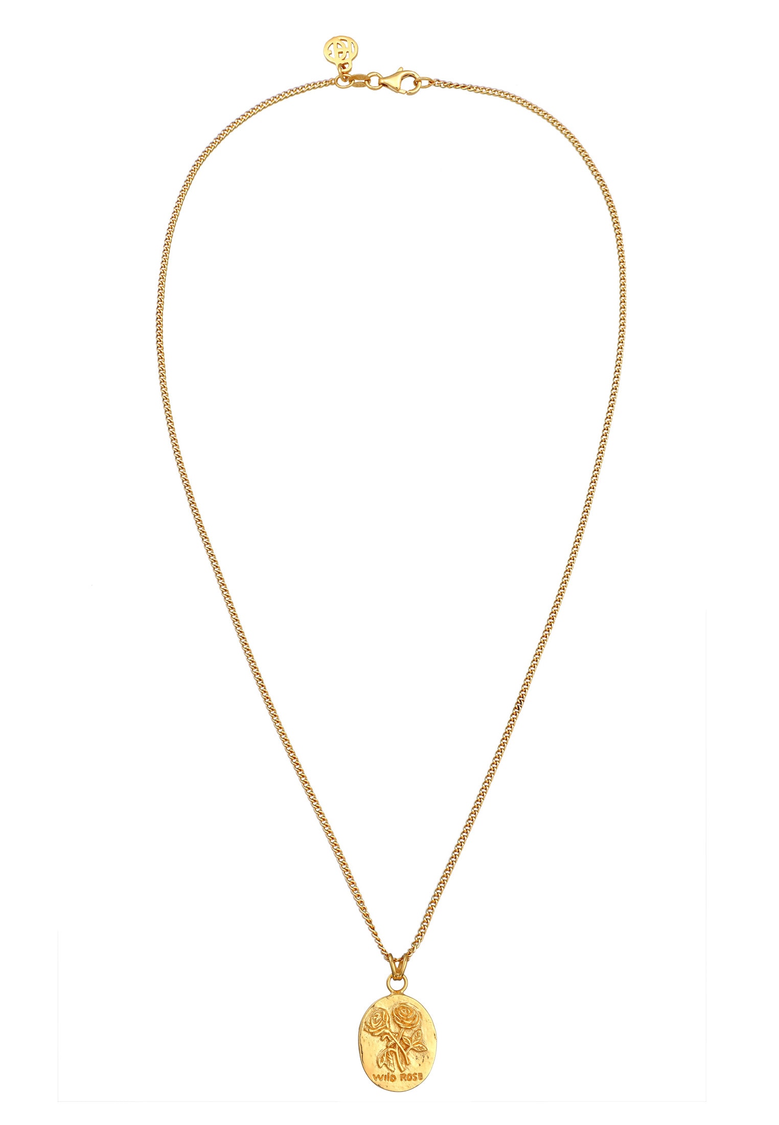 HAZE & GLORY Kette mit Anhänger »Halskette Plättchen - Wild Rose 925 Silber«