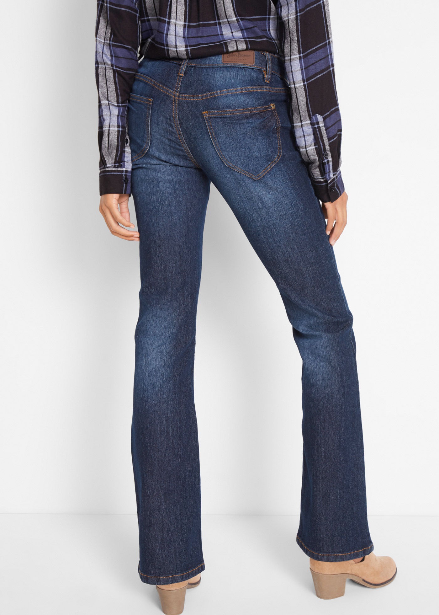 bonprix Bootcut-Jeans »Bootcut-Jeans Mid Waist, Komfort-Stretch« Regular Fit Passform, im klassischen 5-Pocket-Stil