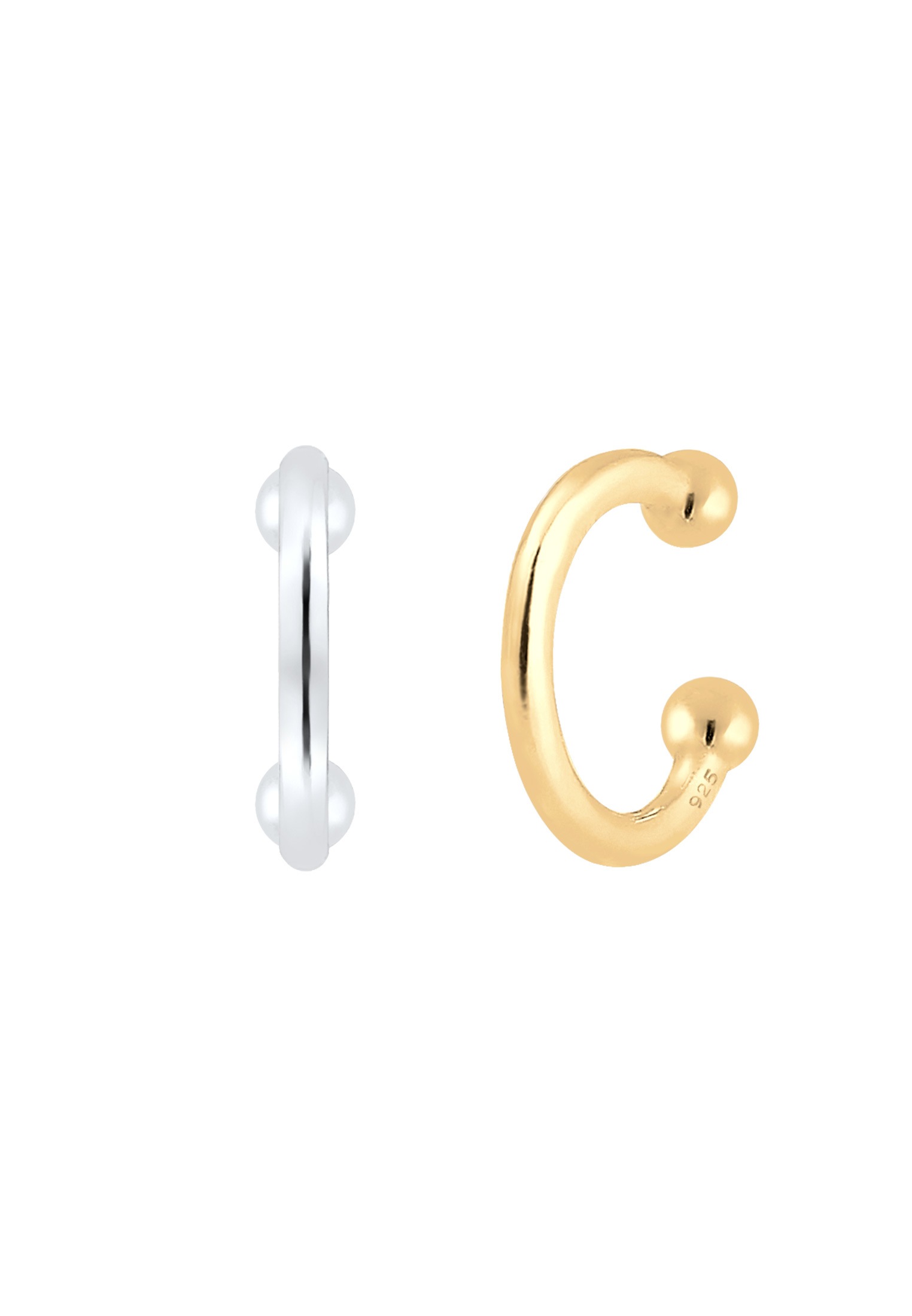 Elli Paar Ohrklemmen »Ohrringe Earcuff Set Bicolor 925 Sterling Silber vergoldet«