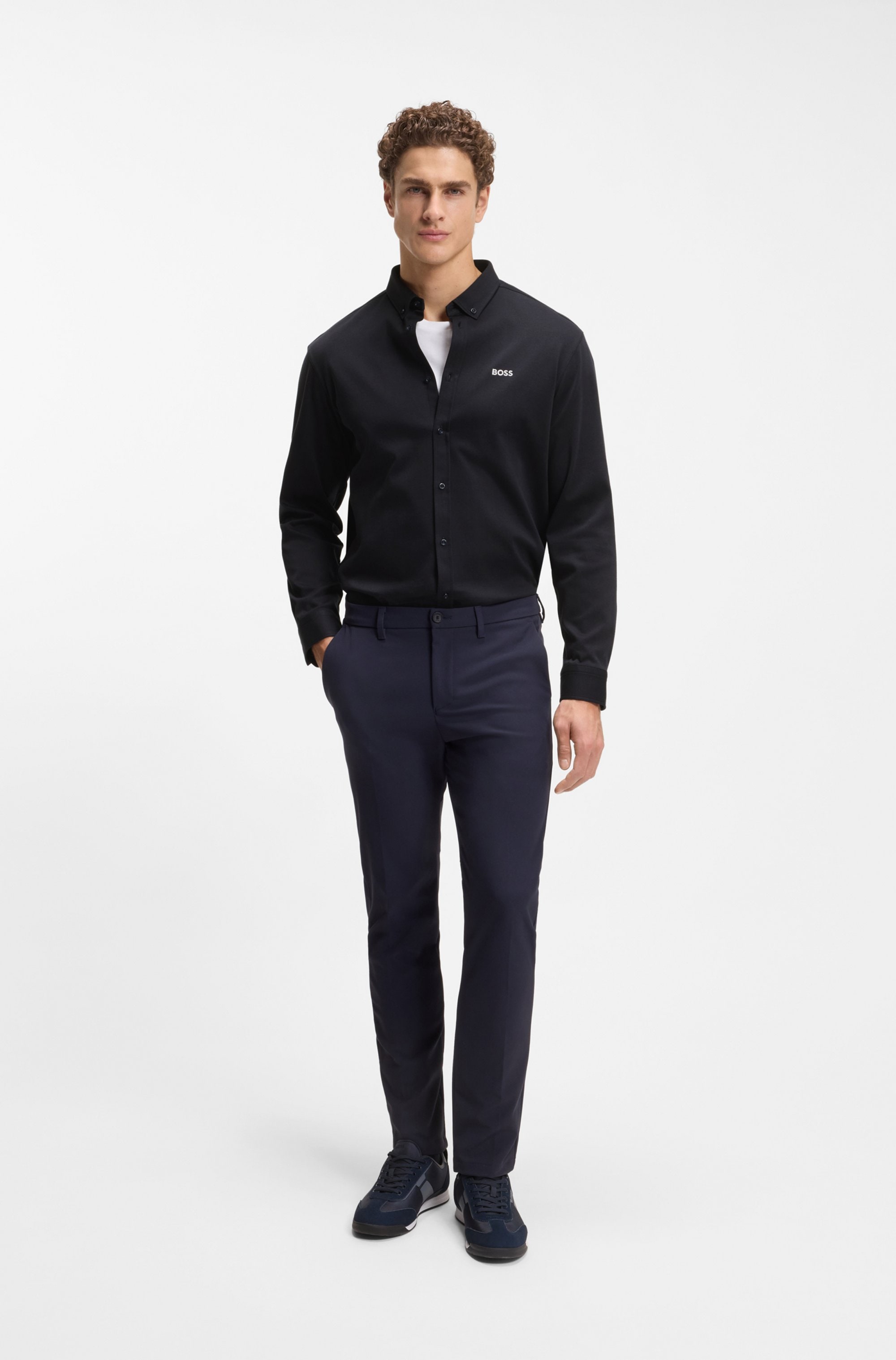 BOSS GREEN Langarmhemd »B MOTION L« mit Logo-Druck