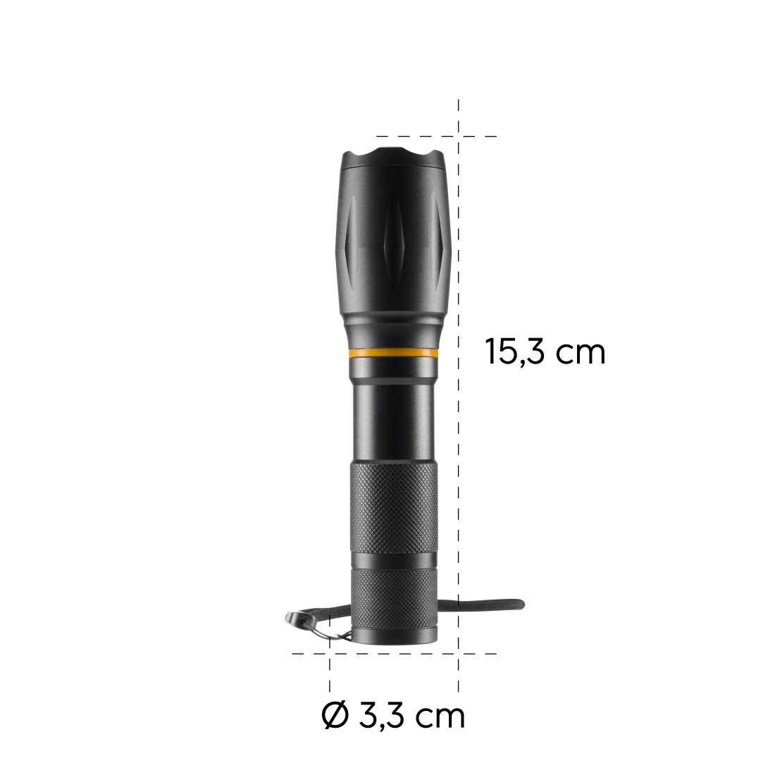 Hama LED Taschenlampe »LED-Taschenlampe, Batterien, Zoom, COB, Aluminium, 3 Modi« stromsparend, robust
