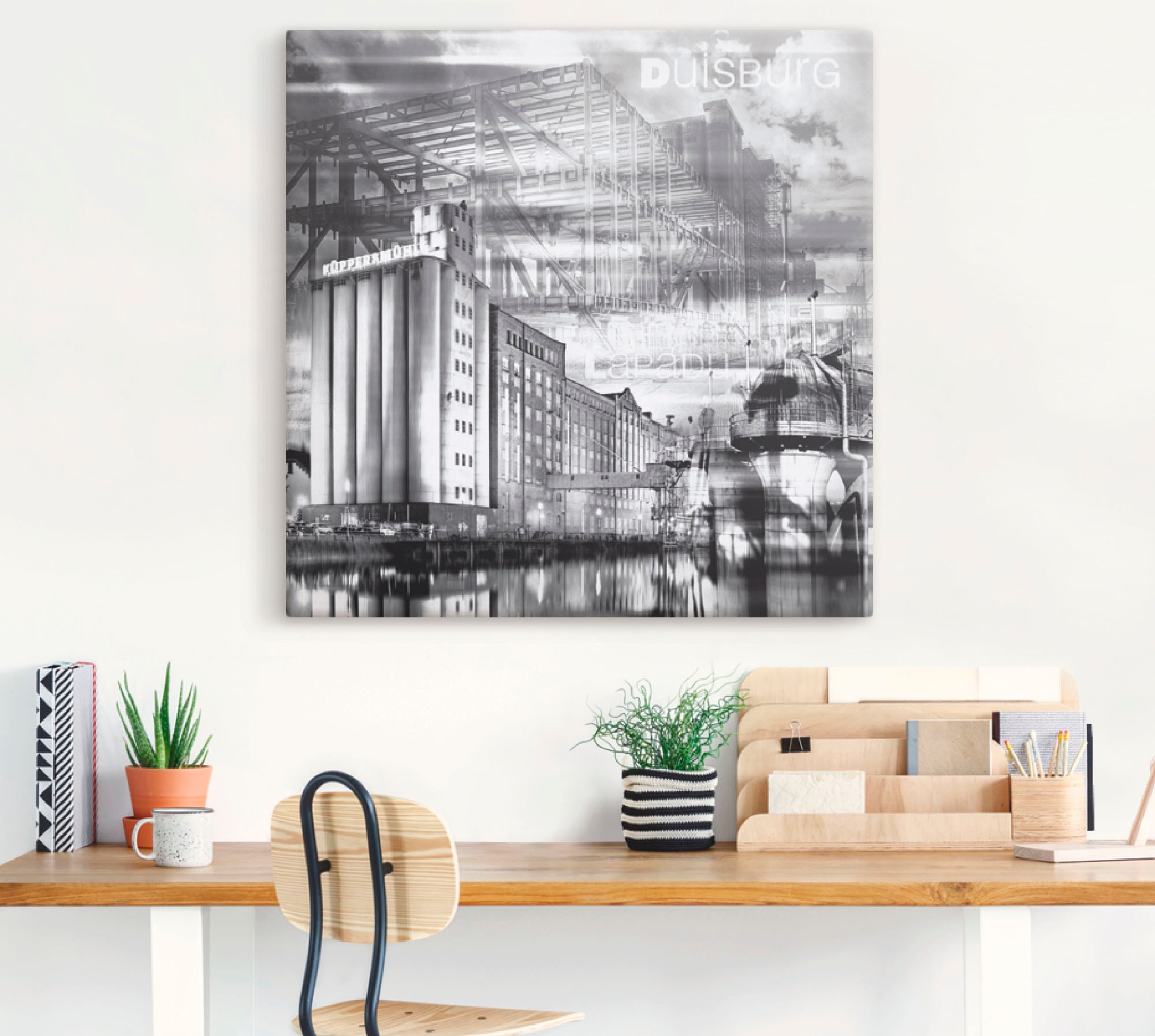 Artland Leinwandbild »Duisburg Skyline Collage III« Deutschland 1 Stk. tlg. auf Holzrahmen gespannt