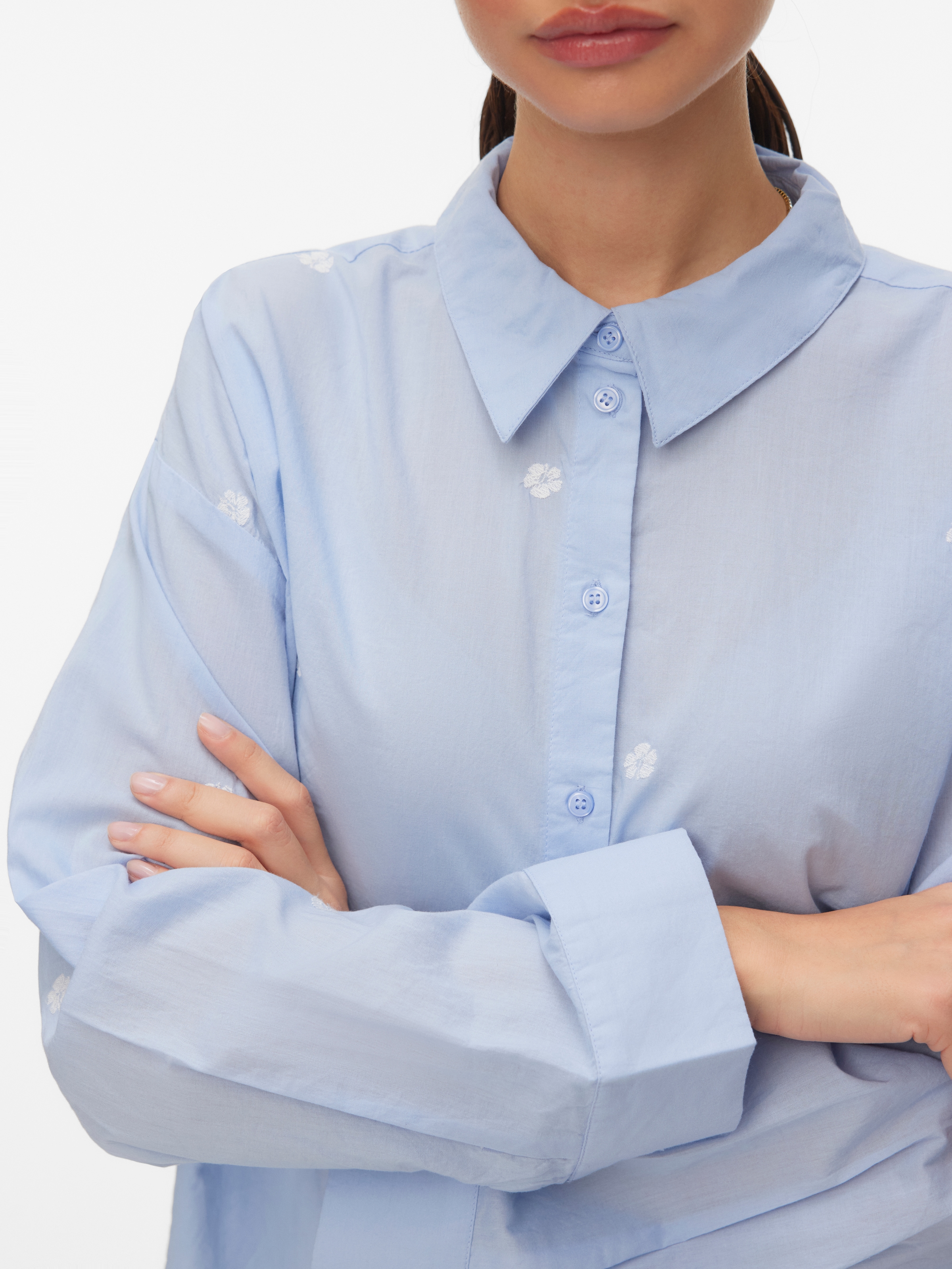 Vero Moda Langarmbluse »VMODONA LS SHIRT WVN NOOS« Baumwolle, regular fit