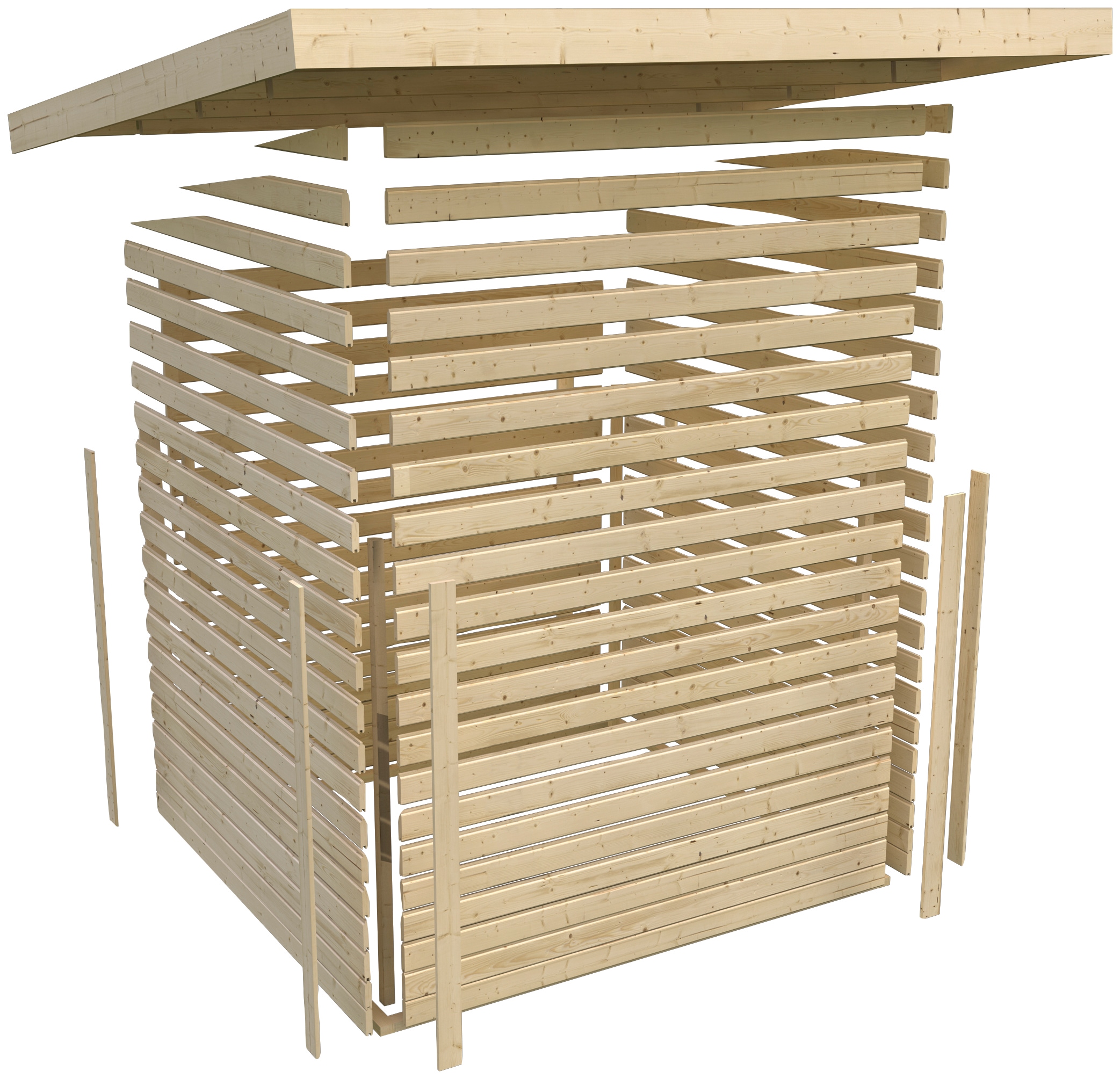 Karibu Gartenhaus »Stockach 4« anthrazit, naturbelassen oder terragrau