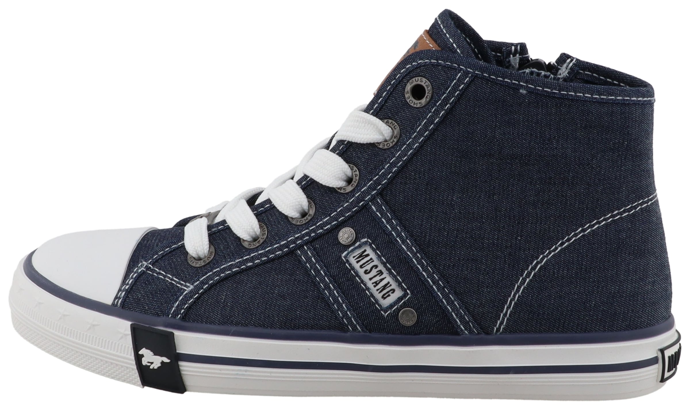 Mustang Shoes Sneaker »Gaspare«  Freizeitschuh, Schnürboots, High Top-Sneaker mit Nieten