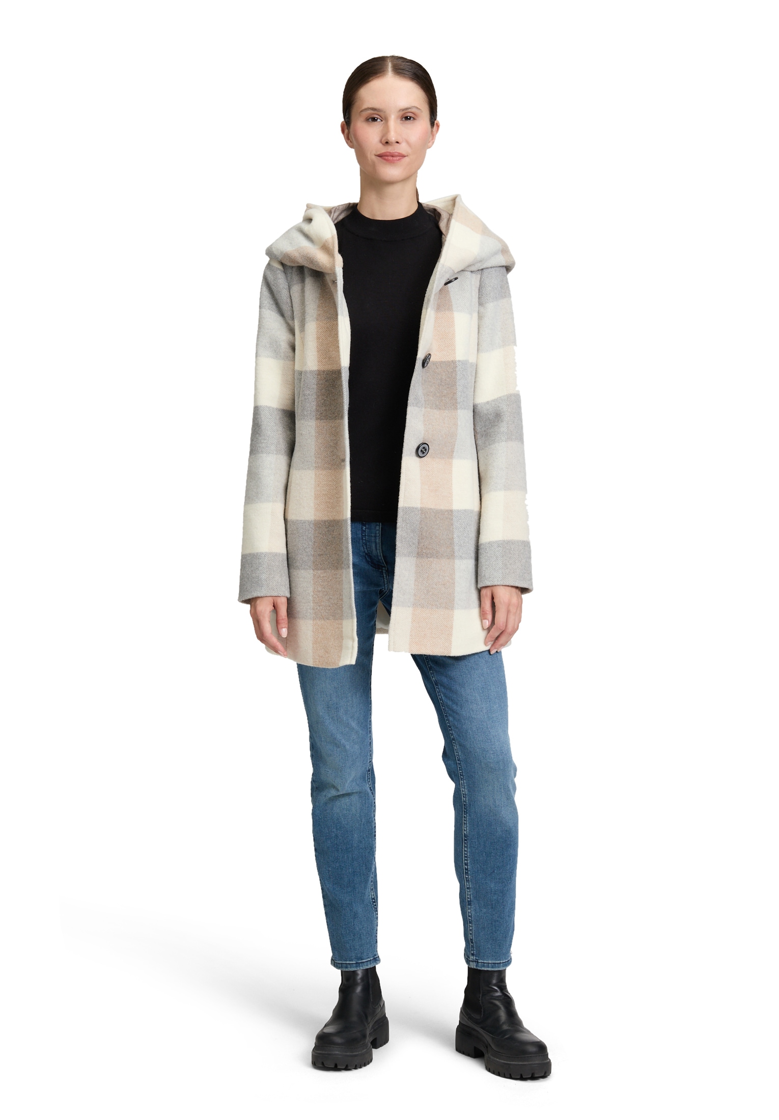 Amber & June Kurzjacke »Kurzmantel mit Kapuze«