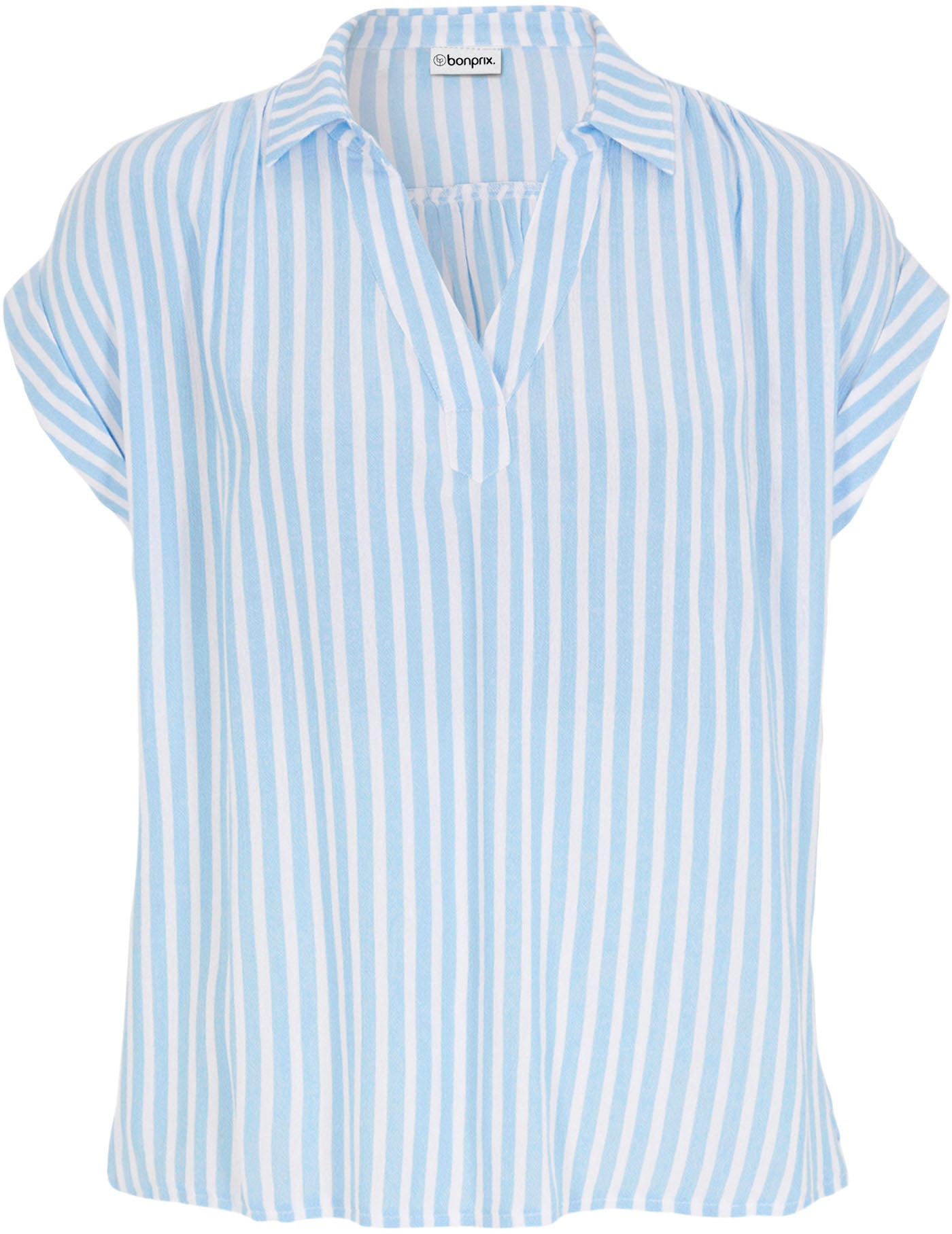 bonprix Kurzarmbluse »Kurzarmbluse aus fließender Viskose« Loose Fit, für einen luftigen Look, aus Viskose, gestreift