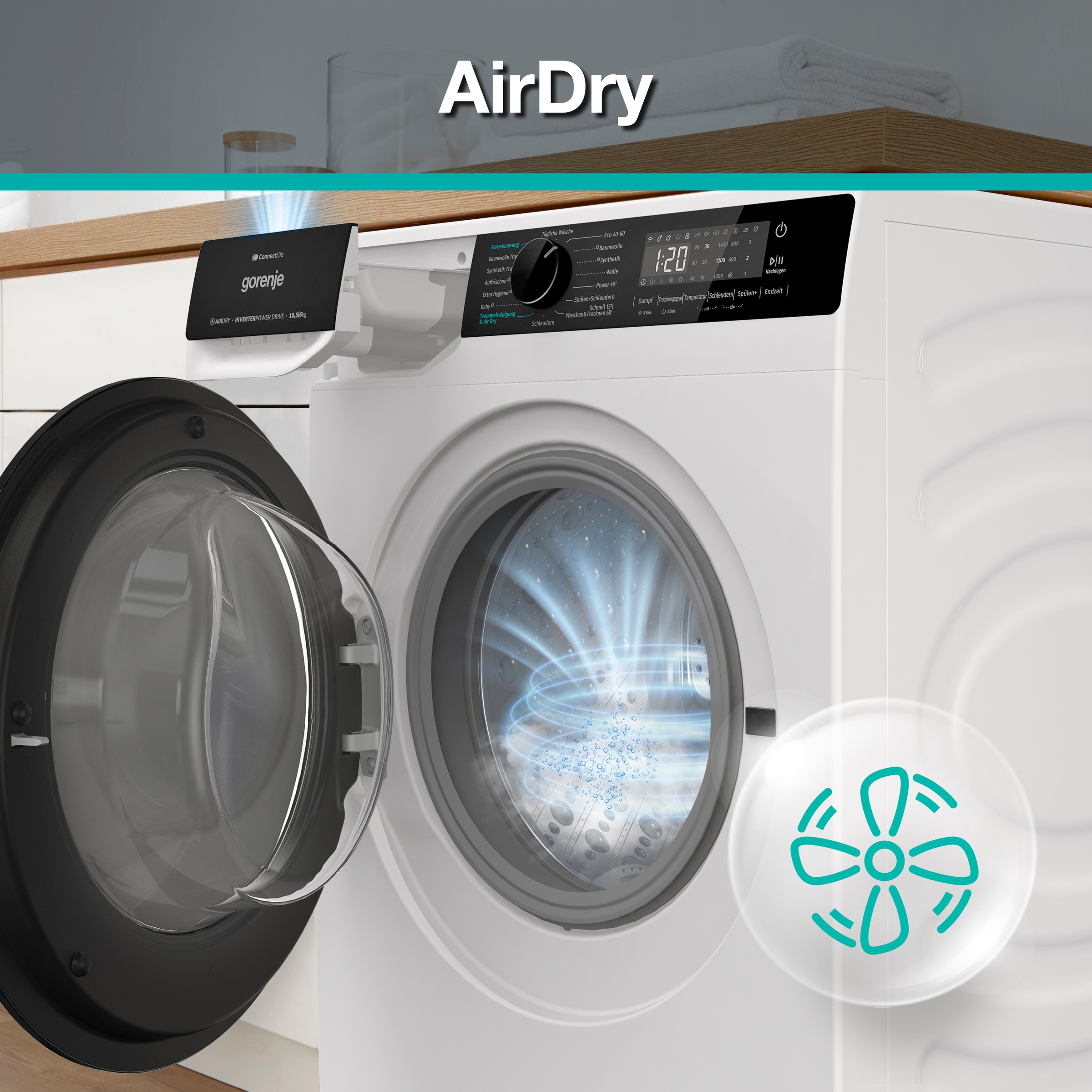 GORENJE Waschtrockner »WD2PA1X64ADW/DE« 10,5 kg /6 kg 72 dB(A) Energieklasse A-20%