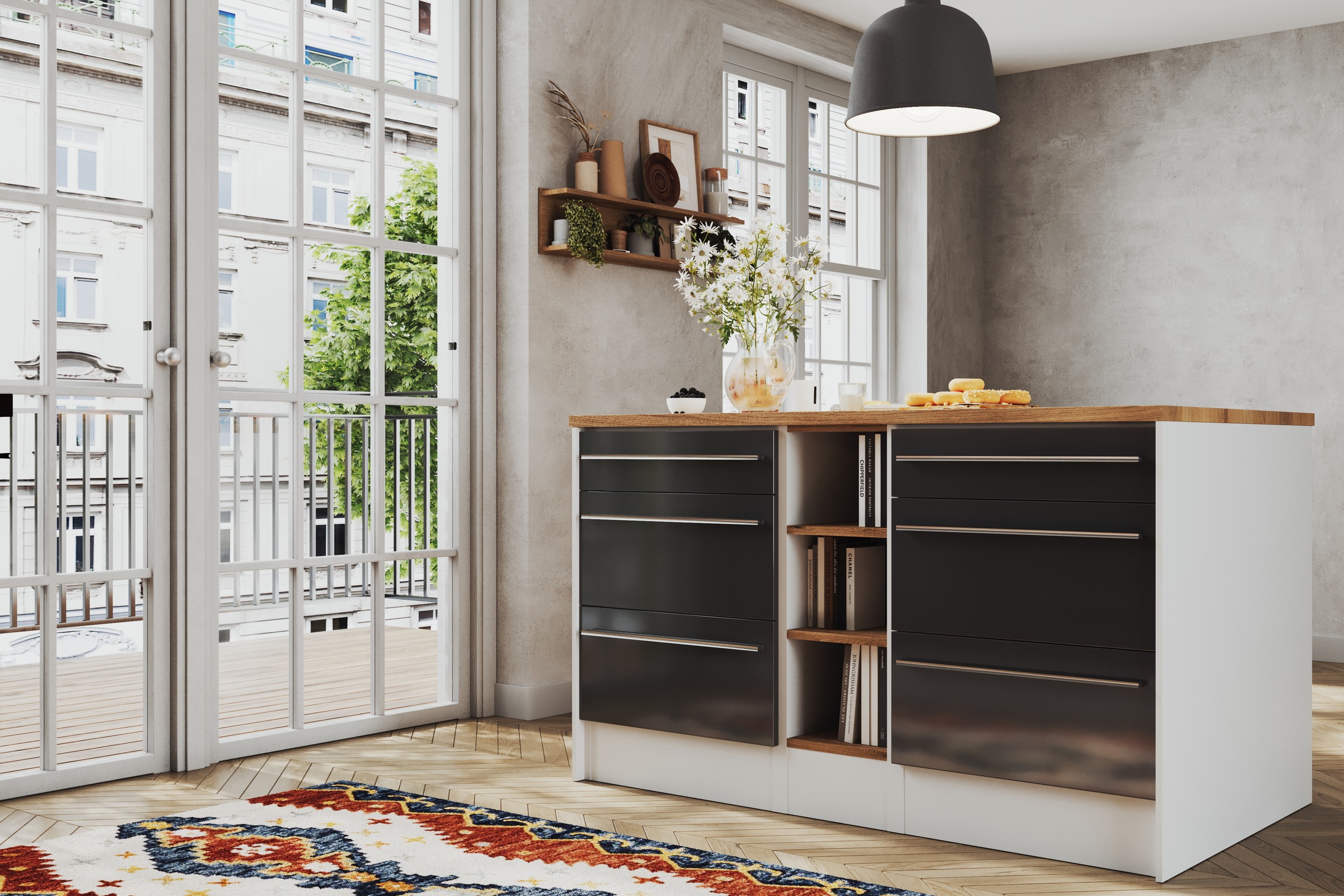 RESPEKTA Küchenzeile und Kücheninsel »Gabriel«, Breite 290/150 cm mit Soft-Close