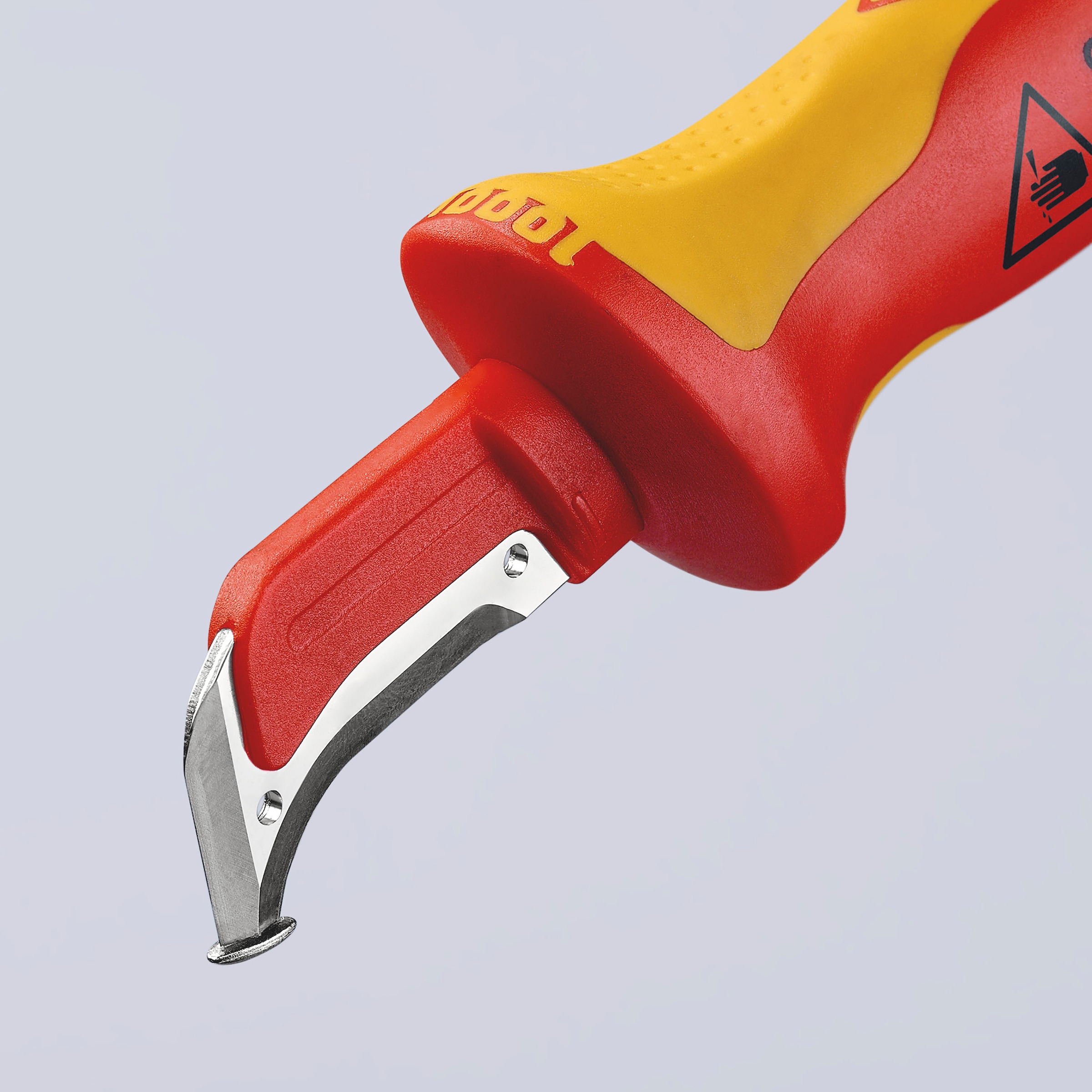 Knipex Abmantelungsmesser »98 55«, mit Gleitschuh, isolierender Mehrkomponenten-Griff, VDE-geprüft 180 mm