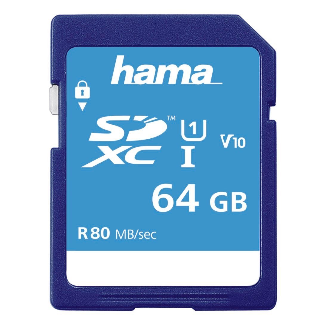 Hama SDXC Speicherkarte 64 GB, Class 10 UHS-I 80MB/S