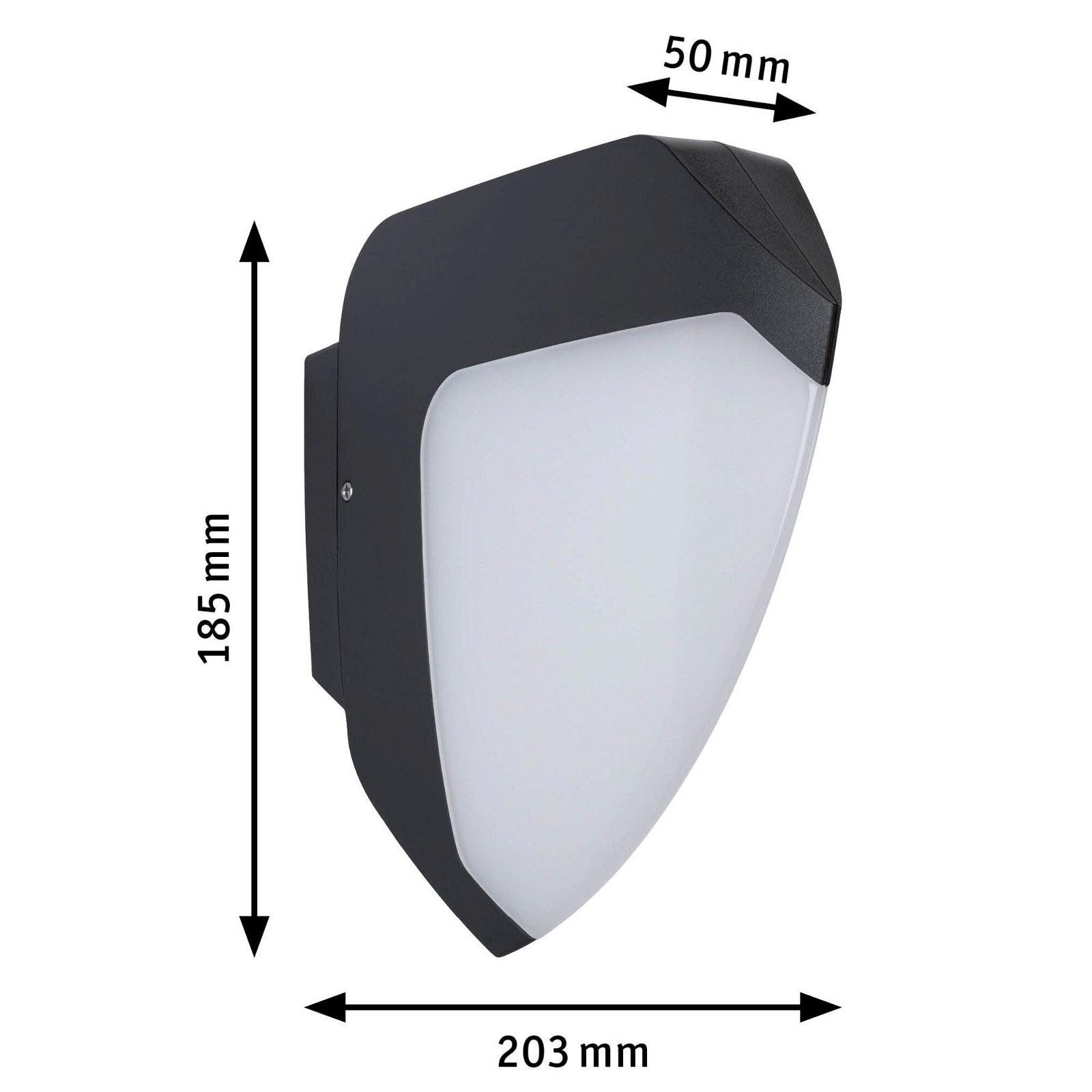 Paulmann LED Außen-Wandleuchte »Ikosea IP44 50x203mm 3000K 4,4W 350lm 230V Anthrazit Kunststoff«, 1 flammig, Bewegungsmelder seewasserresistent