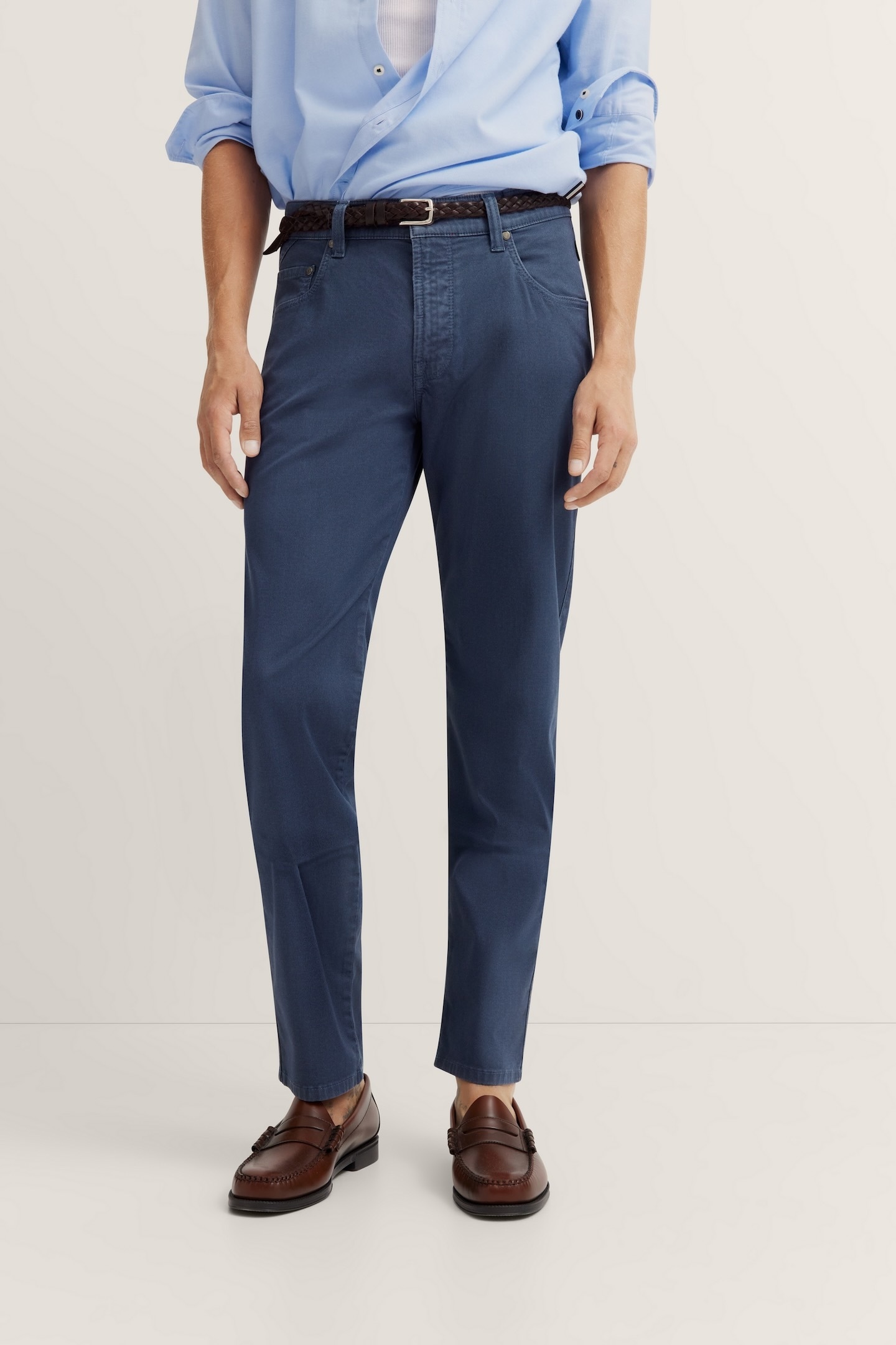 Bugatti Herren 5-Pocket-Hose mit Stretchfunktion in blau, Größe 32