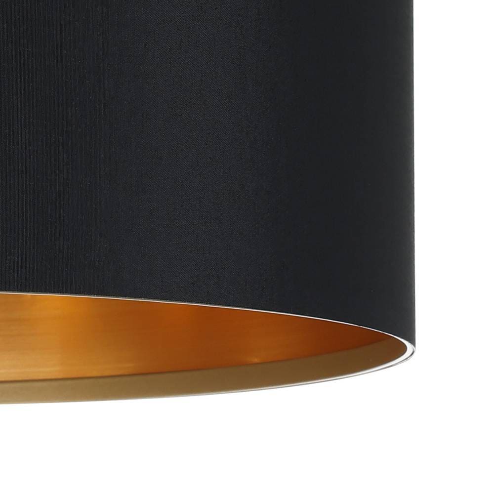 EGLO Hängeleuchte »MASERLO Hängelampe, schwarz, gold, silber, Stoff, elegant, modern«, 1 flammig, Leuchtmittel E27 | Leuchtmittel wechselbar-ohne Leuchtmittel, Pendelleuchte, Pendellampe, Wohnzimmer, Esszimmer, gemütlich, 110x38cm