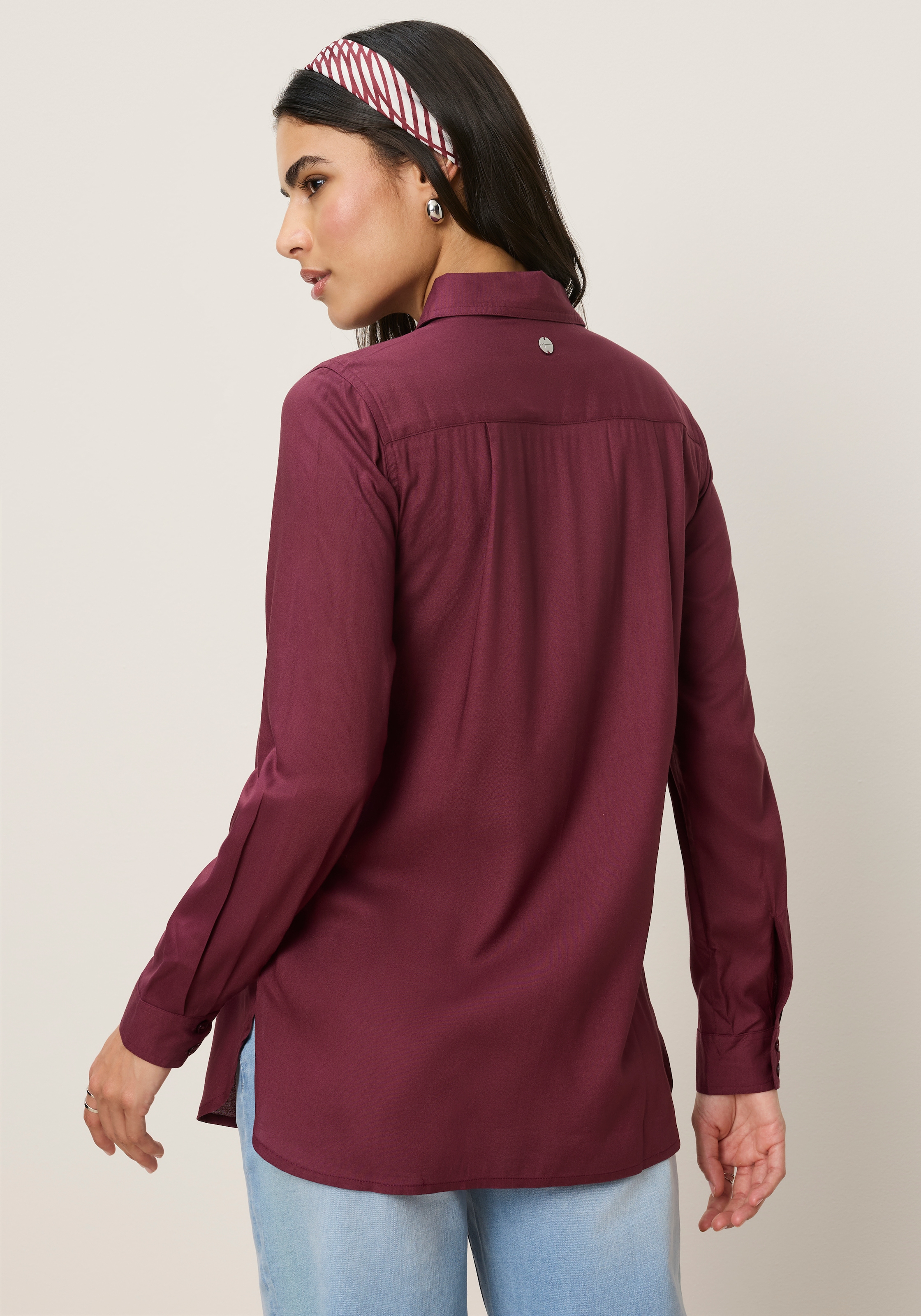 Tamaris Hemdbluse »mit lockerem Schnitt, aus fließender Viskose-Qualität« im Oversize-Look mit Tasche