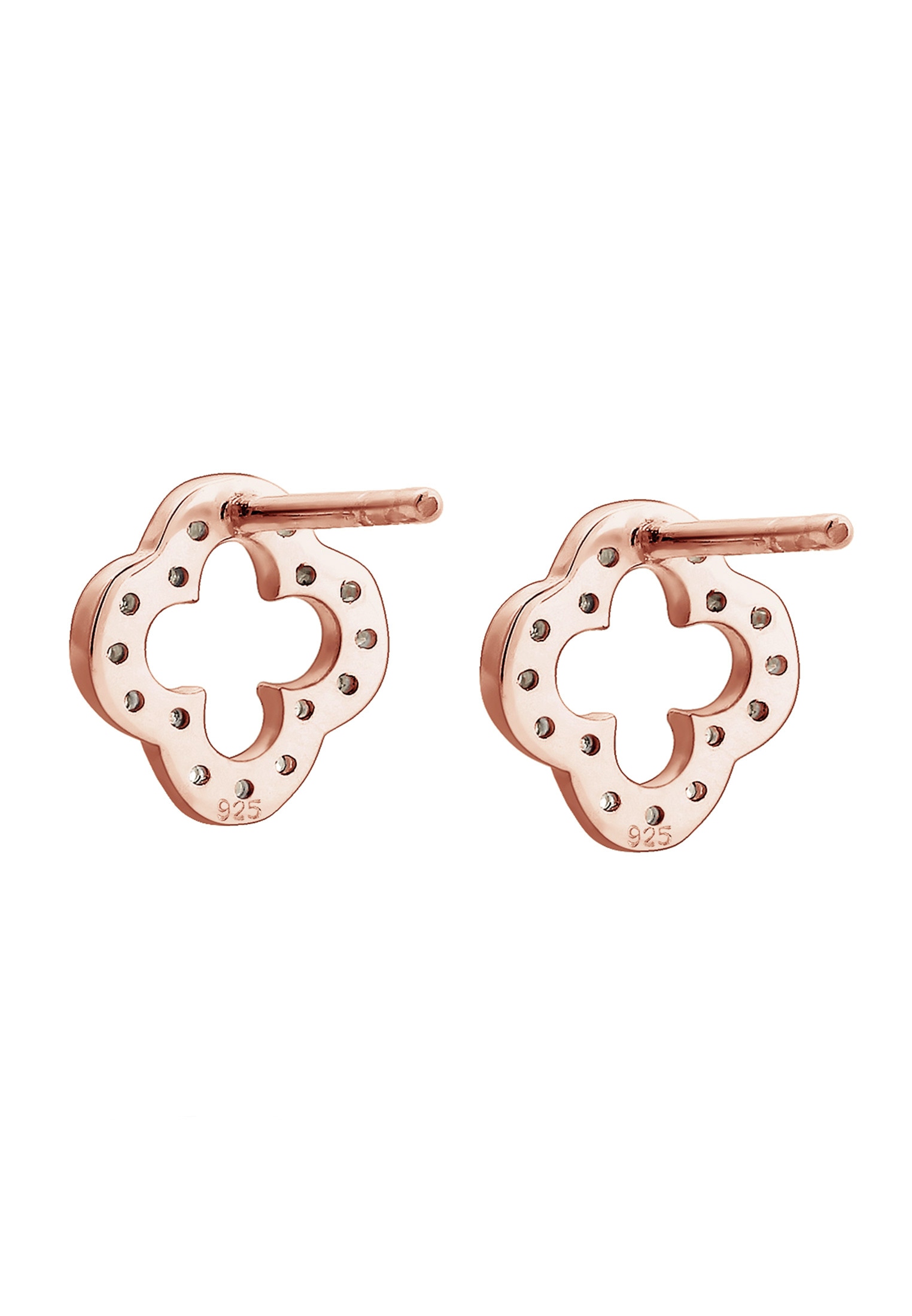 Elli Paar Ohrstecker »Ohrringe Kleeblatt Zirkonia Weiß 925 Sterling Silber«