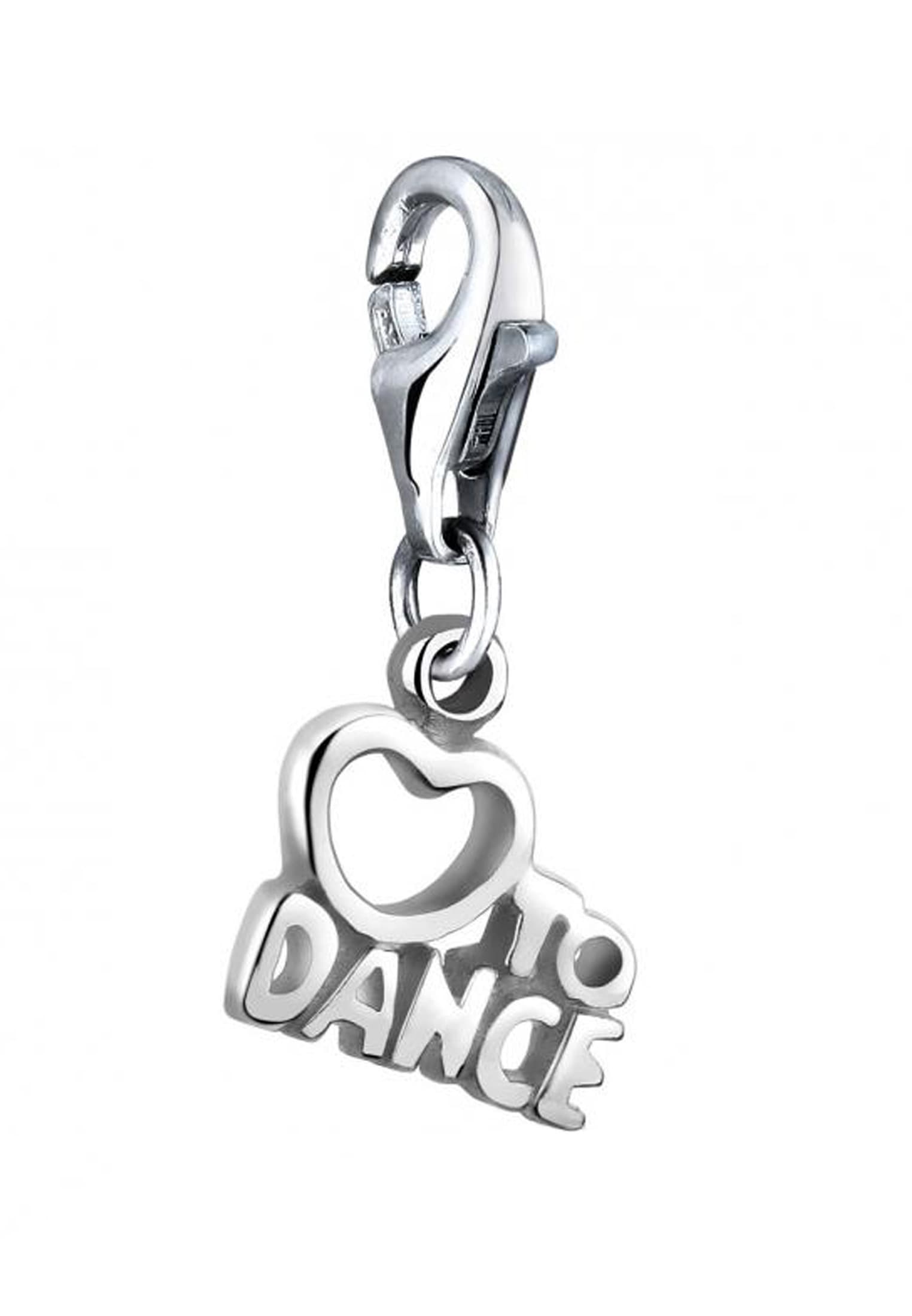 Nenalina Charm-Einhänger »Charm "Love to Dance" Wording Herz 925 Silber«