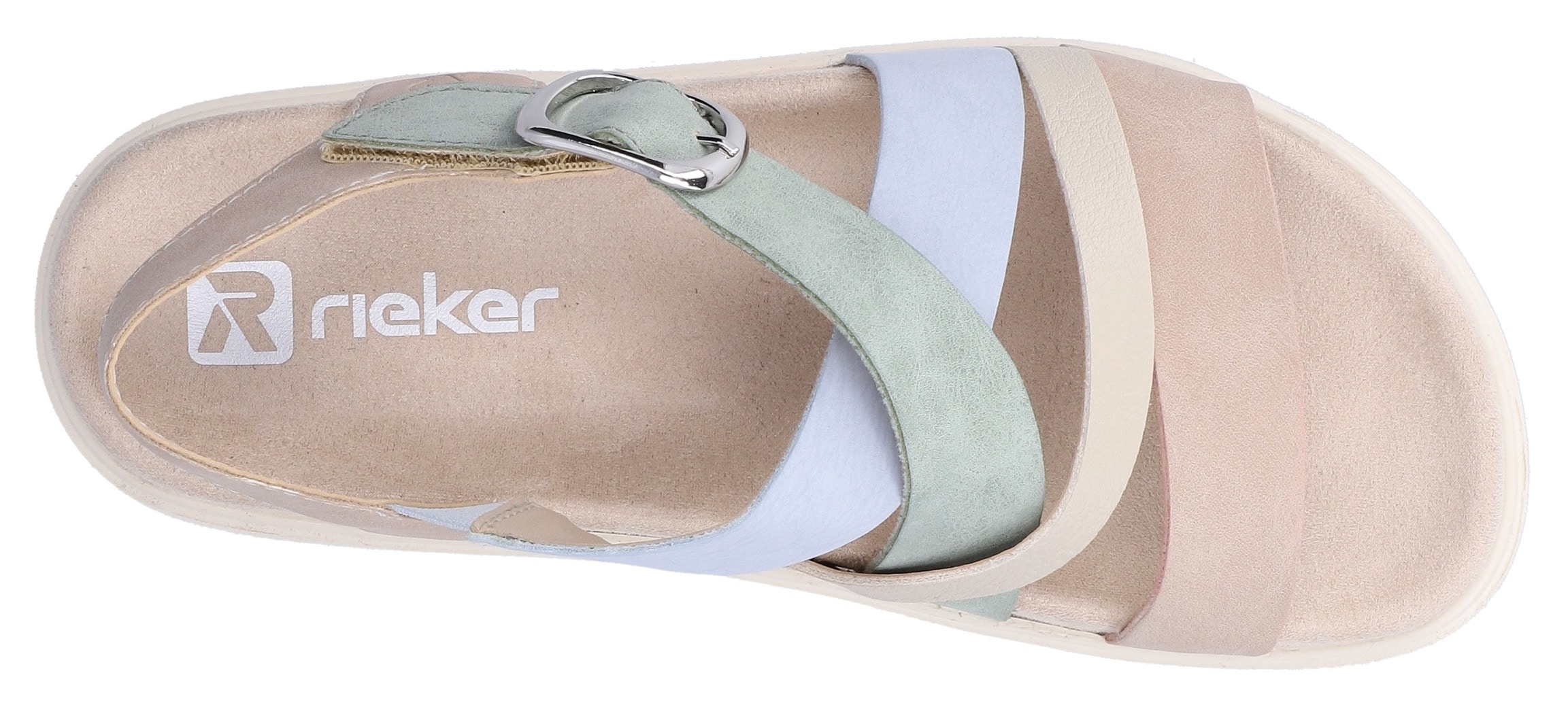 Rieker Plateausandale  Sandalette, Urlaubsschuh, Sommerschuh mit Klett-Riemchen
