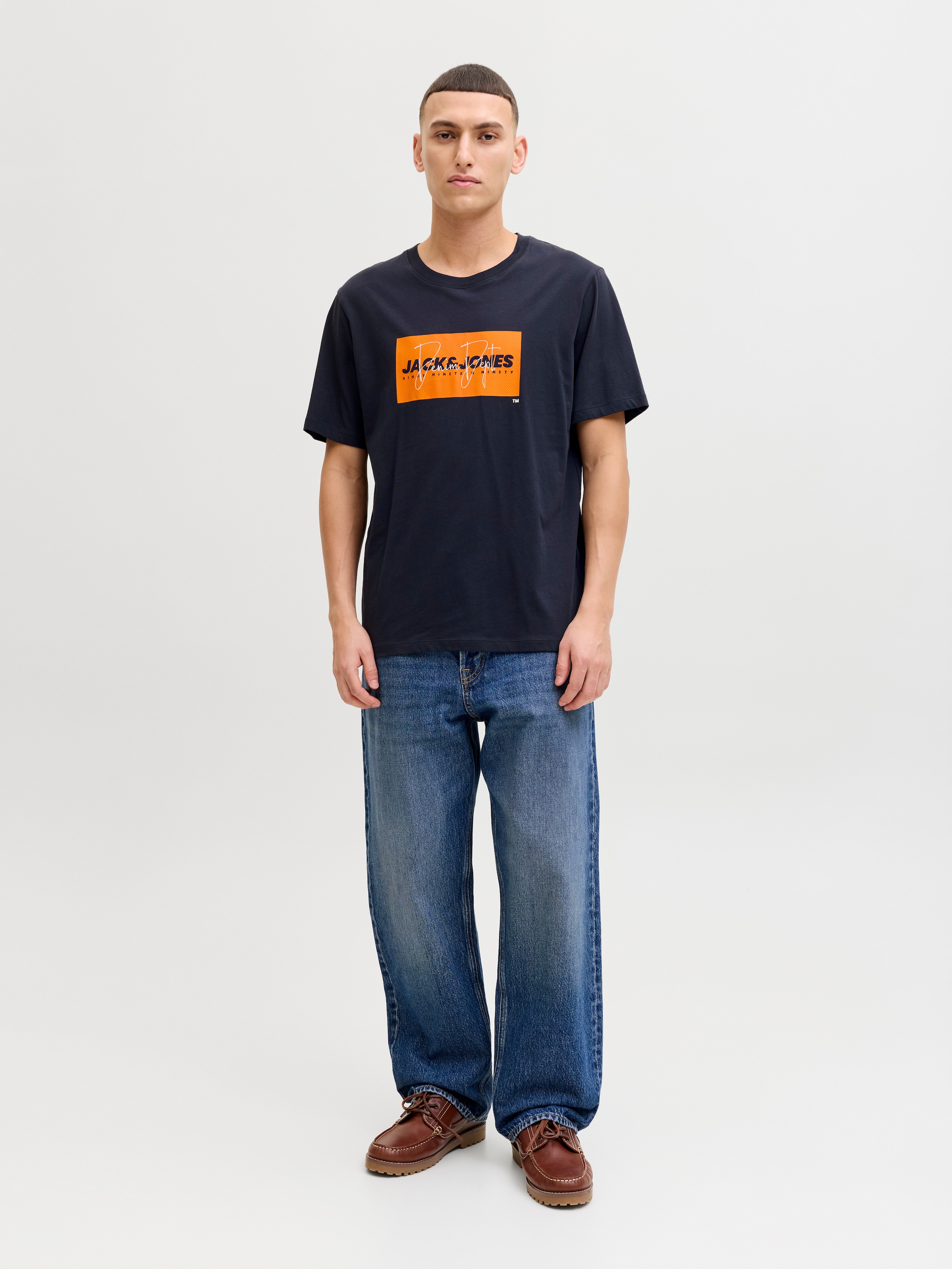 Jack & Jones Rundhalsshirt »JJCOLE PRINT TEE SS CREW NECK«