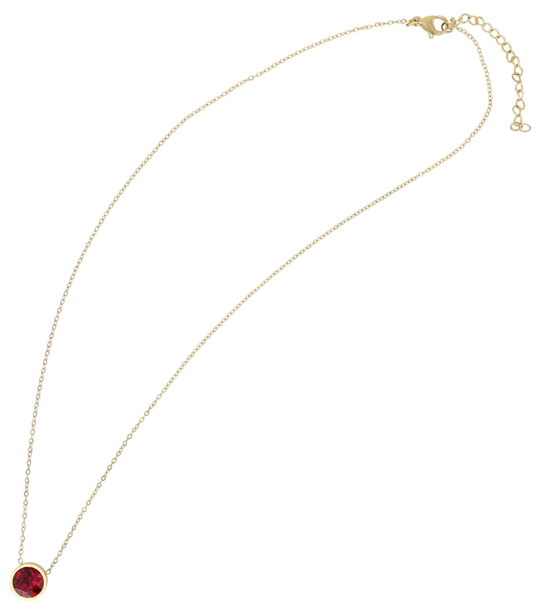Adelia´s Gliederkette »Damen Halskette aus Edelstahl mit Kristall 43 cm«