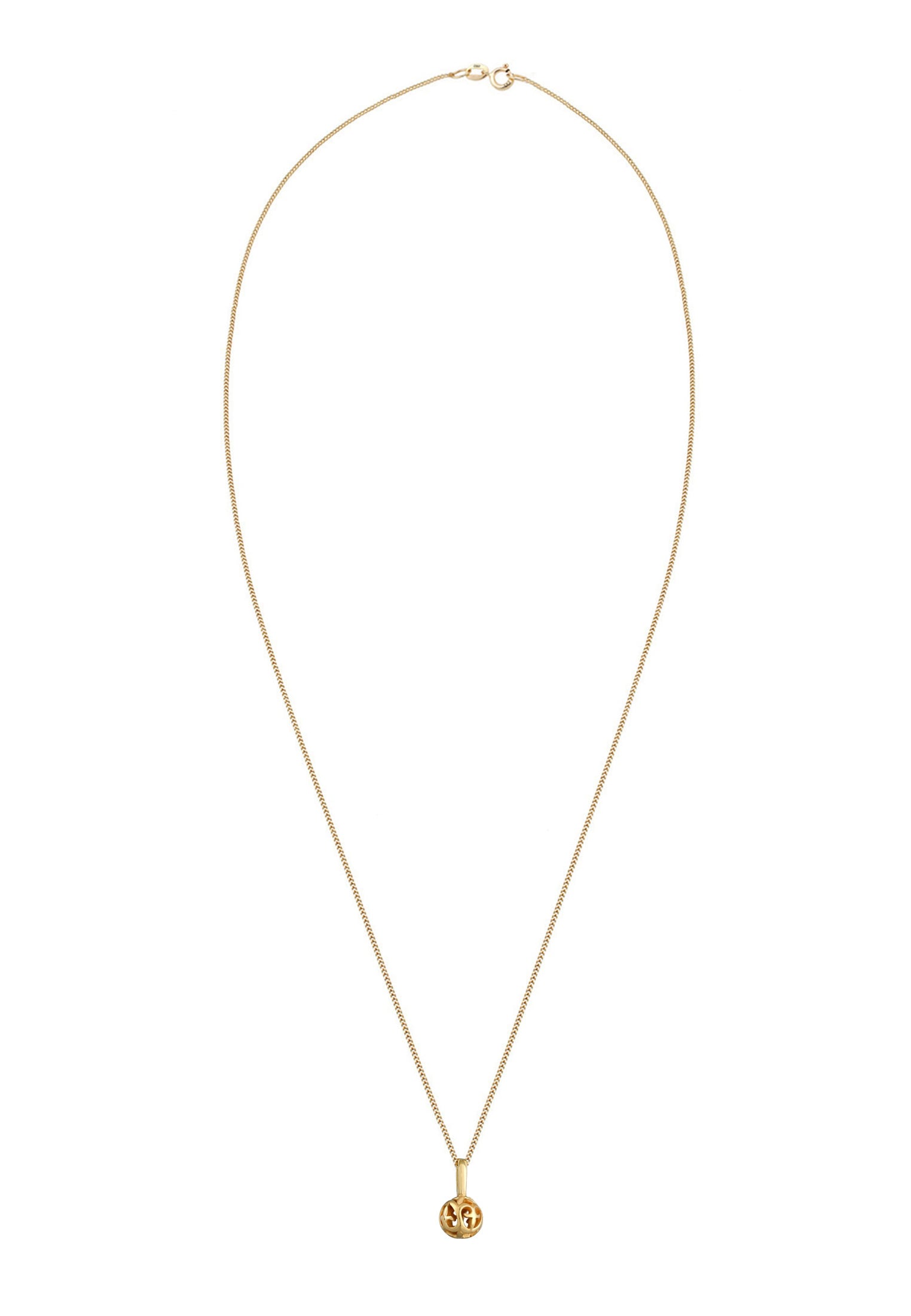 Elli Premium Kette mit Anhänger »Halskette Ornament Kugel Romantisch Stilvoll 585 Gelbgold«