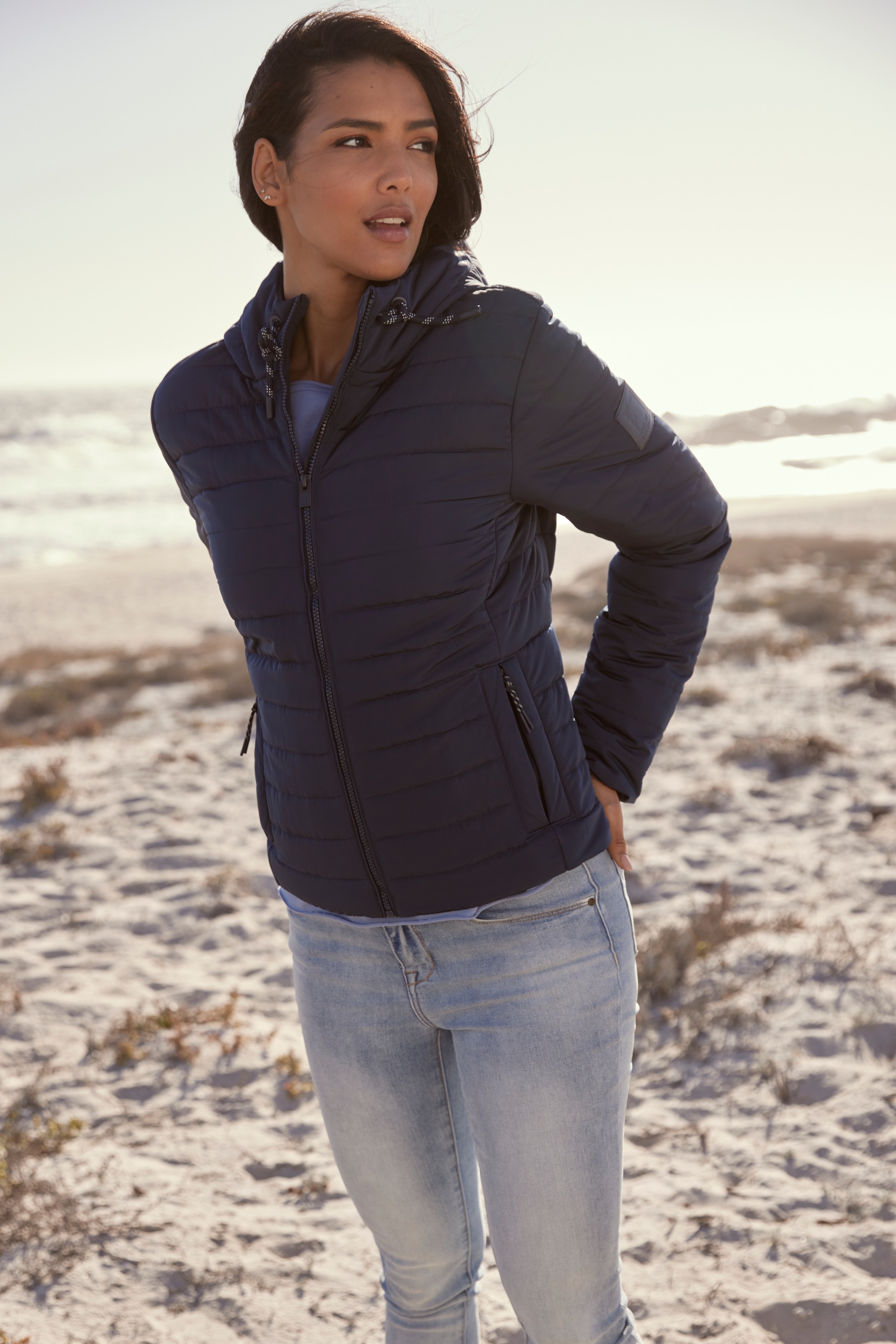 Elbsand Steppjacke, mit Kapuze, Mit verstellbarer Kapuze