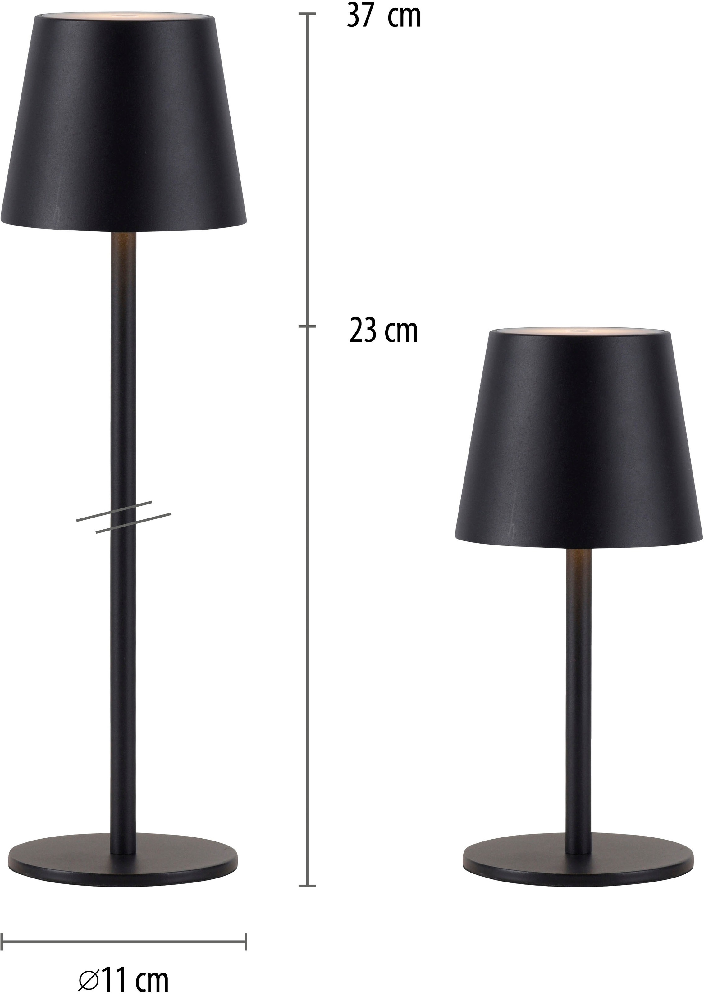 JUST LIGHT LED Tischleuchte »BOTERIA - Set 2 Stück, inkl. Flaschenaufsatz« LED-Board 2 Stk. Warmweiß Akkubetrieben, aufladbar, magnetisch, dimmbar, In- und Outdoor