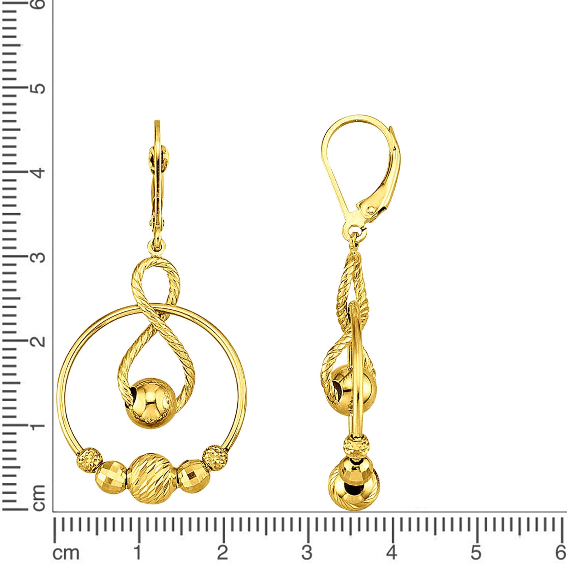 Firetti Paar Ohrhänger »Schmuck Geschenk Gold 375 Ohrschmuck Ohrringe Infinity/Unendlichkeit«