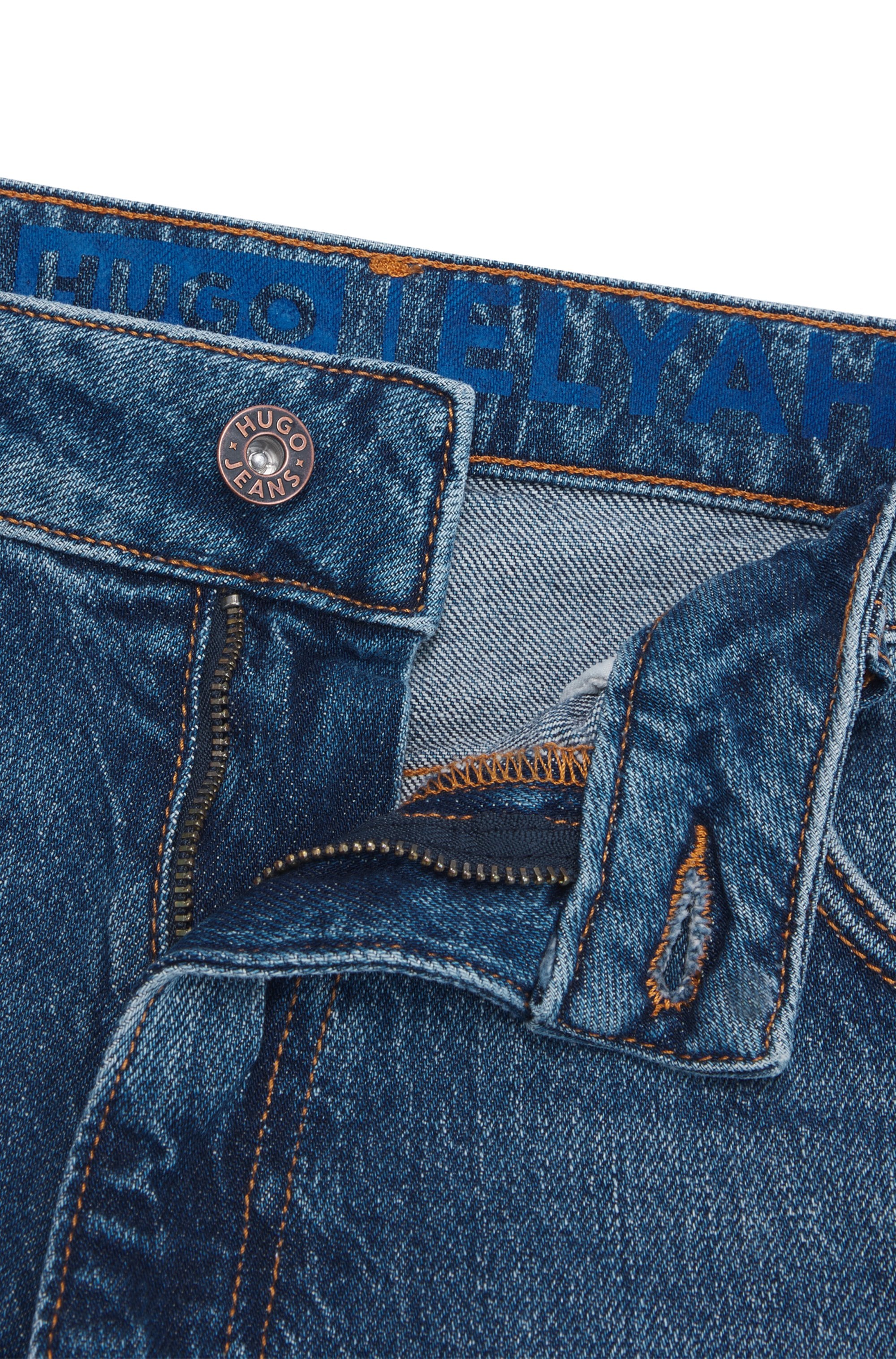 HUGO Blue Straight-Jeans »Elyah«, Straight Fit Jeans mit hoher Leibhöhe, Tall Länge 36