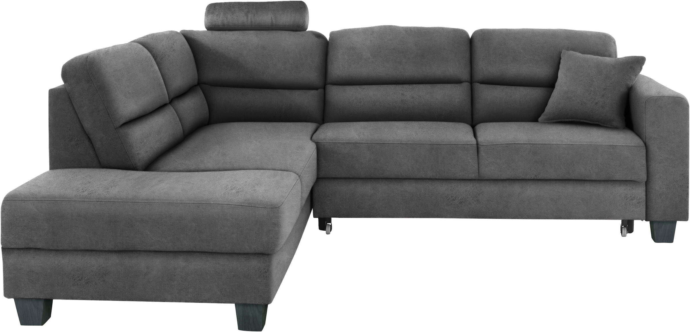 TRENDMANUFAKTUR Ecksofa »Chamber, zeitlos & elegant, bequem, L-Form«, inklusive einer Kopfstütze, wahlweise Schlaffunktion, B/T 203/245cm