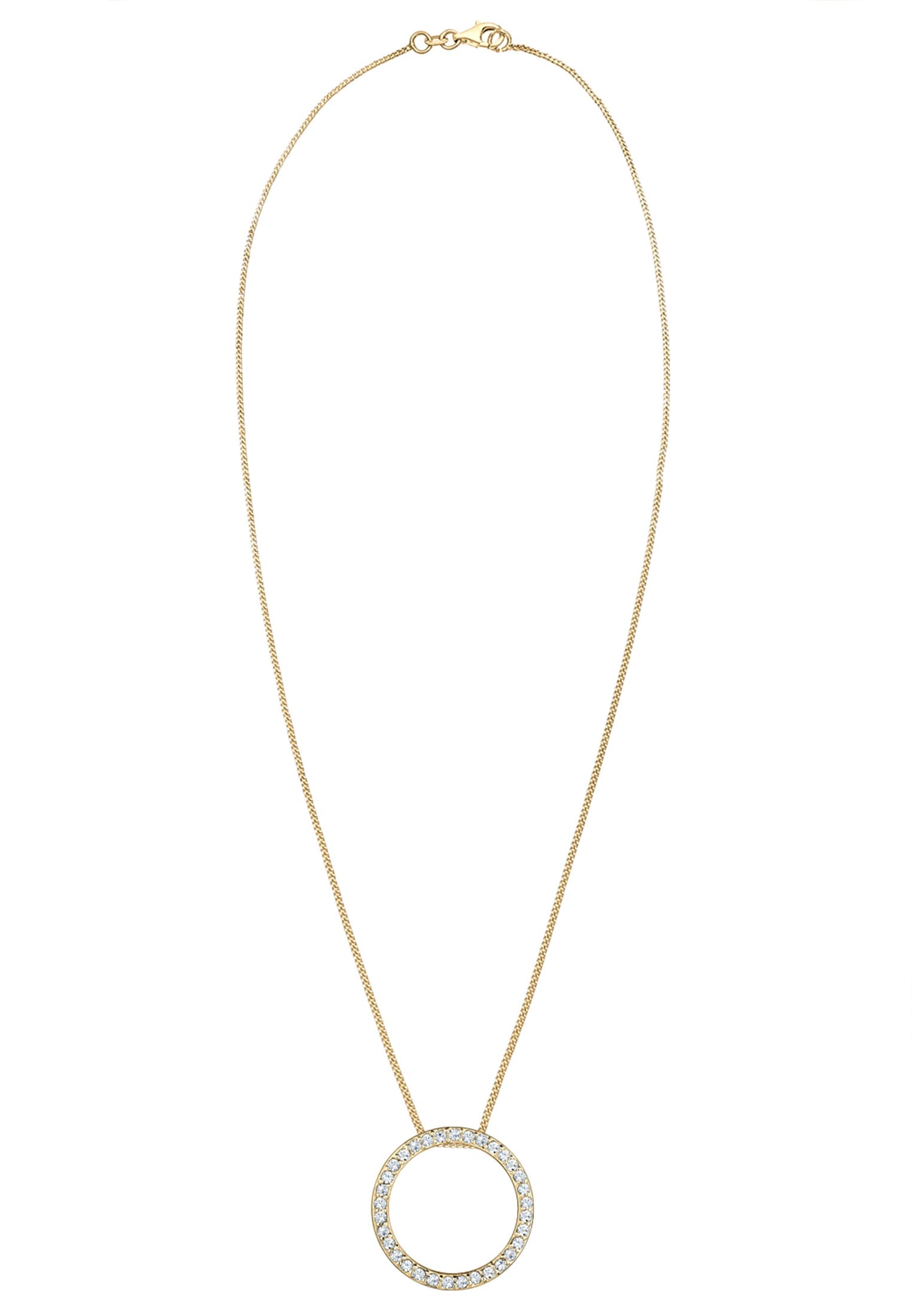 Elli Silberkette »Halskette Kreis 925 Silber^, mit Kristallen von Swarovski®«