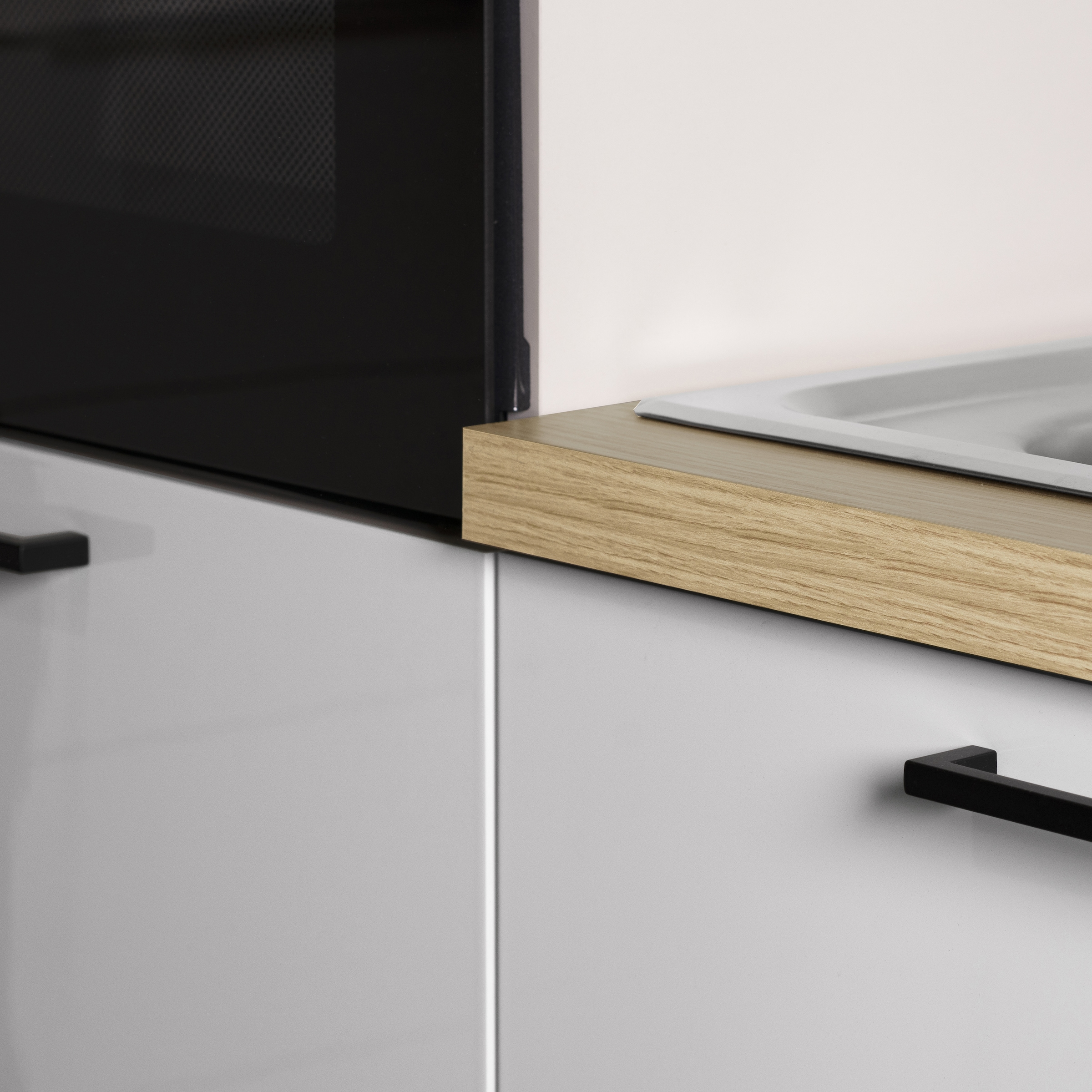 KOCHSTATION Küchenzeile »Luna, Einbauküche, Zeilenküche, mit Soft-Close Funktion, Made in Italy« Breite 300 cm ohne E-Geräte, mit Spüle+Siphon und Aufsatz