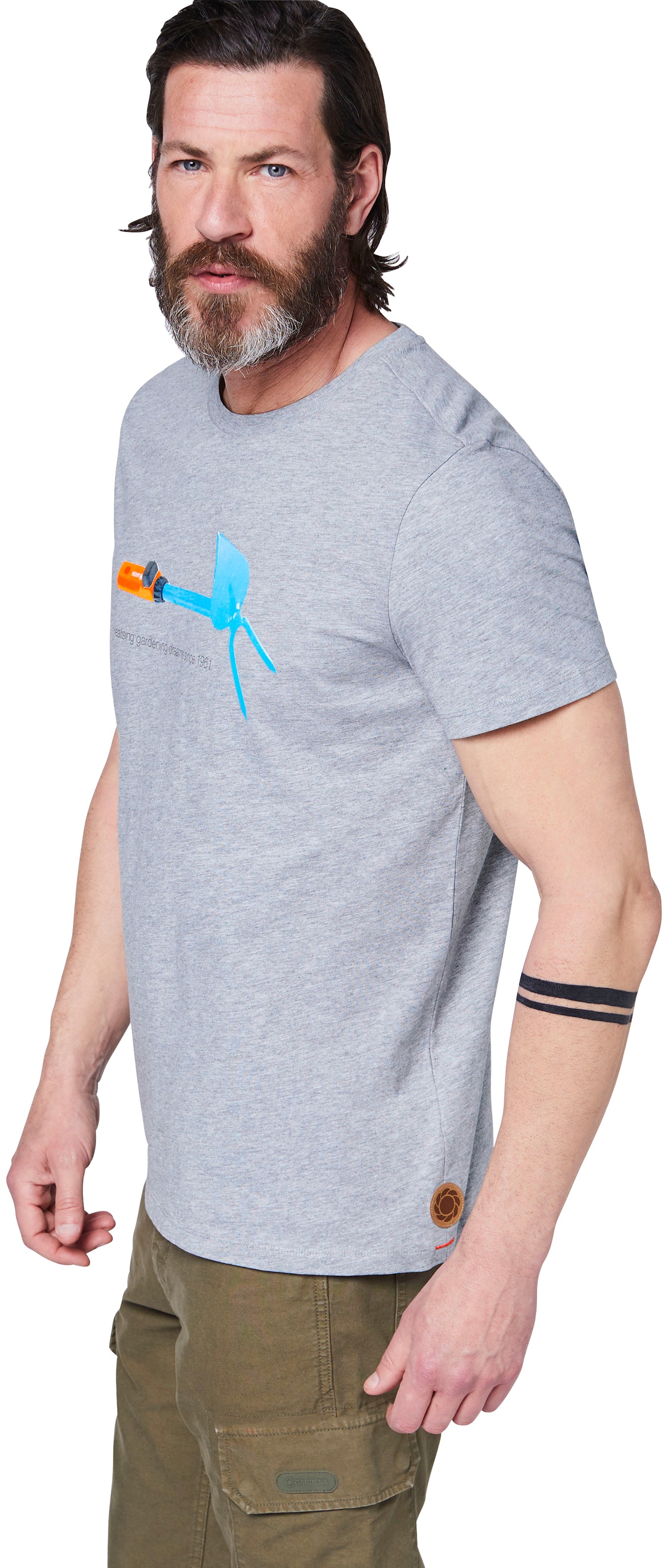 GARDENA T-Shirt »Light Grey Melange«, mit Aufdruck