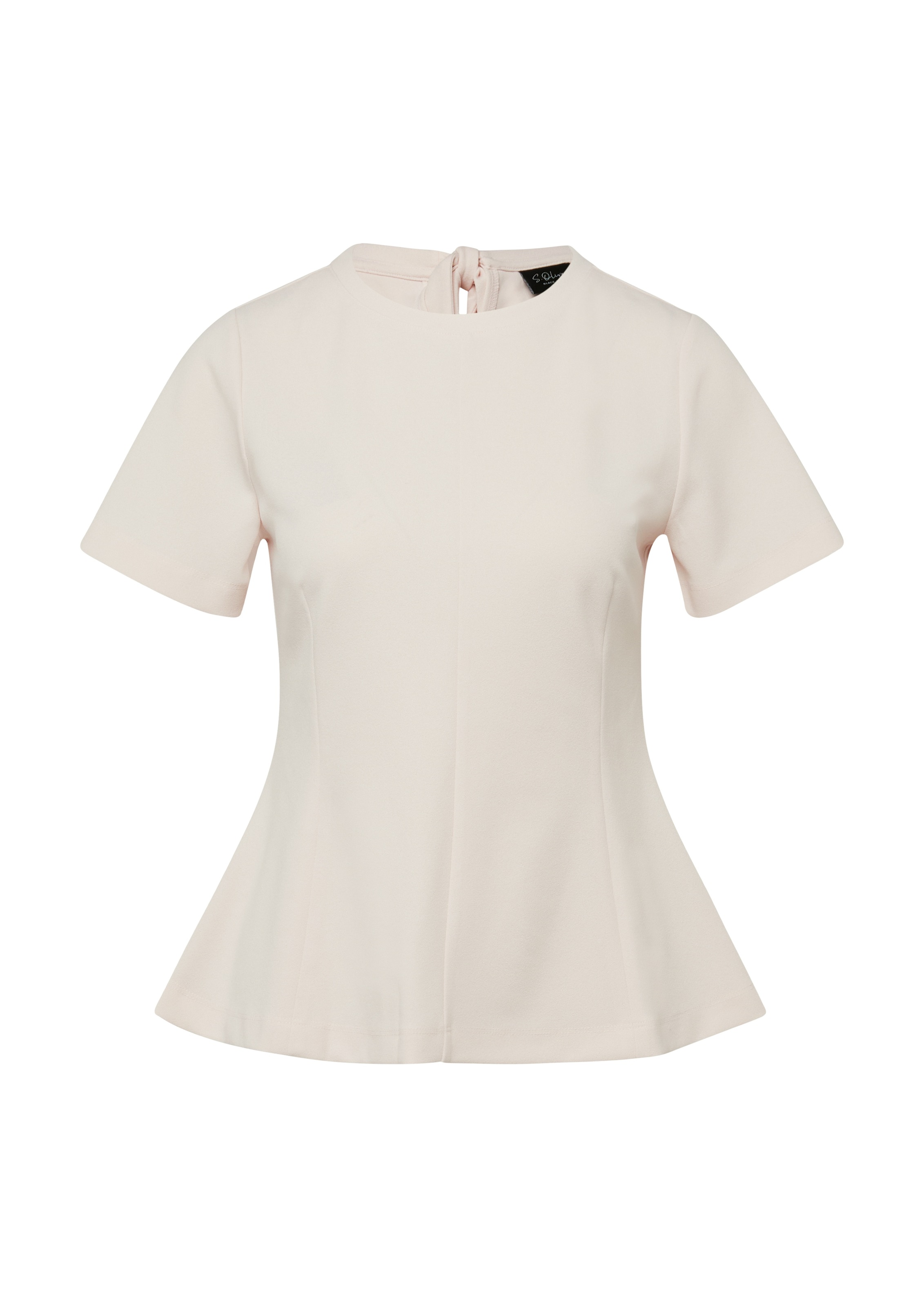 s.Oliver BLACK LABEL Kurzarmshirt mit ausgestelltem Rumpfabschluss