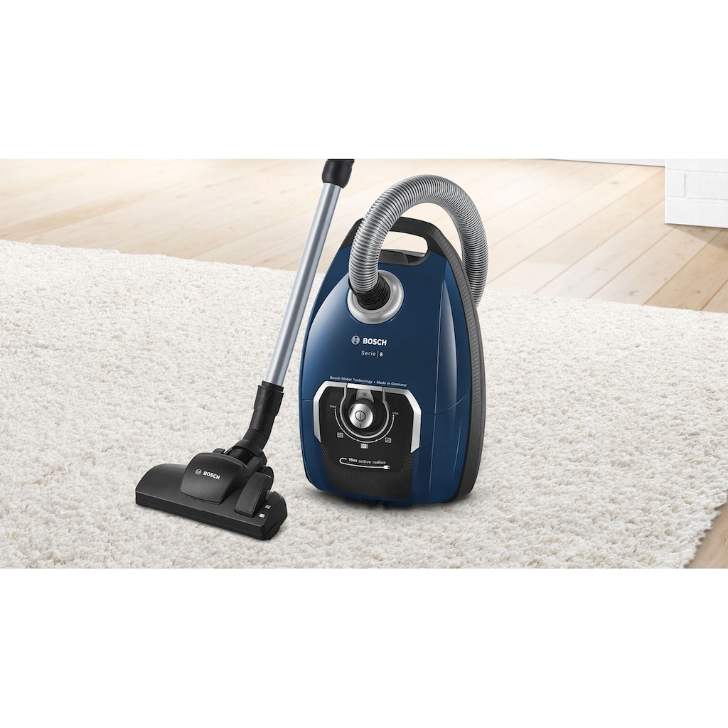 BOSCH Bodenstaubsauger »BGB75X494, Serie 8, blau«, 650 W, mit Beutel