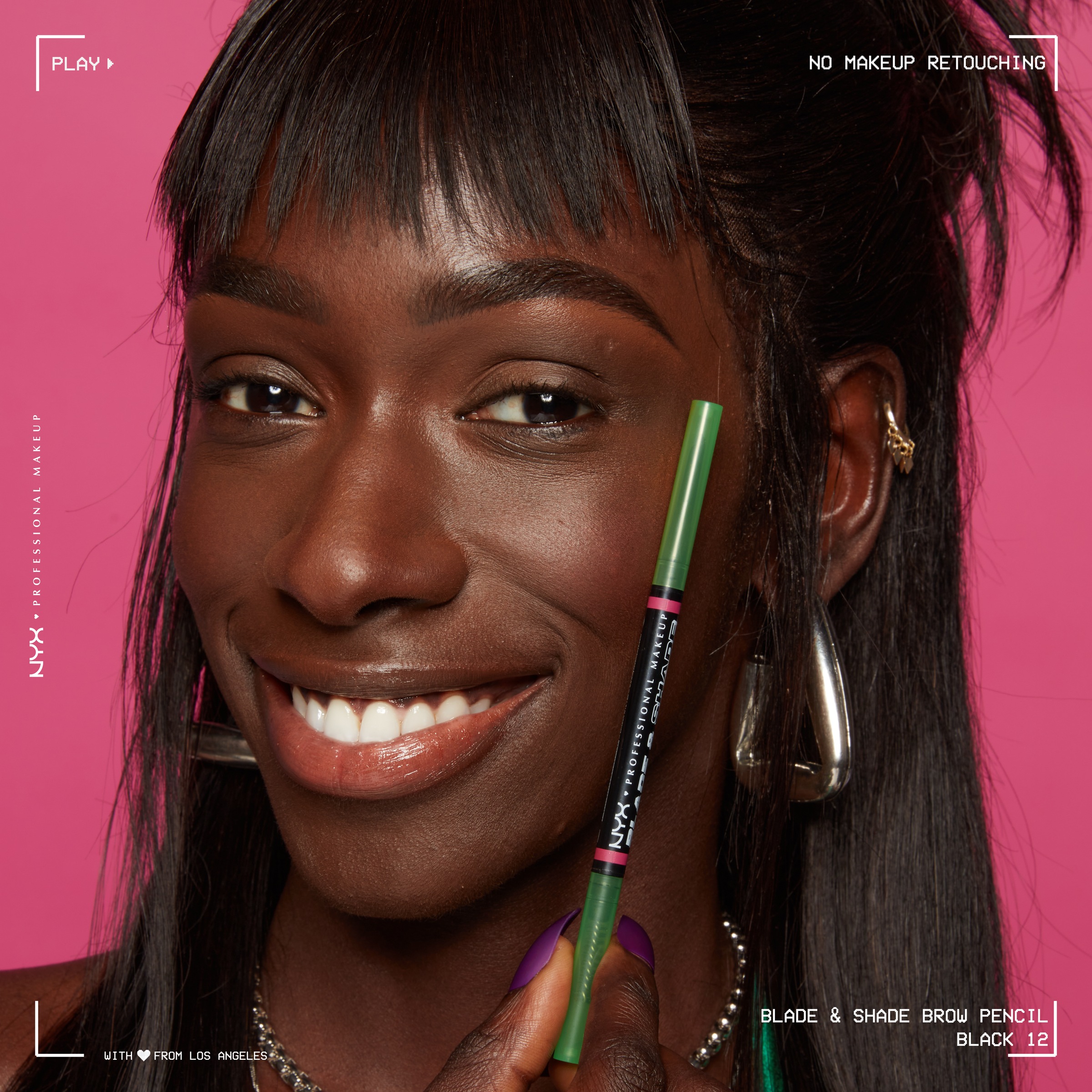 NYX Augenbrauenpflege »NYX Professional Makeup Blade & Shade Augenbrauenstift«, Mit Nano Blade, zweiseitige Spitze, integrierte Bürste, wischfest.