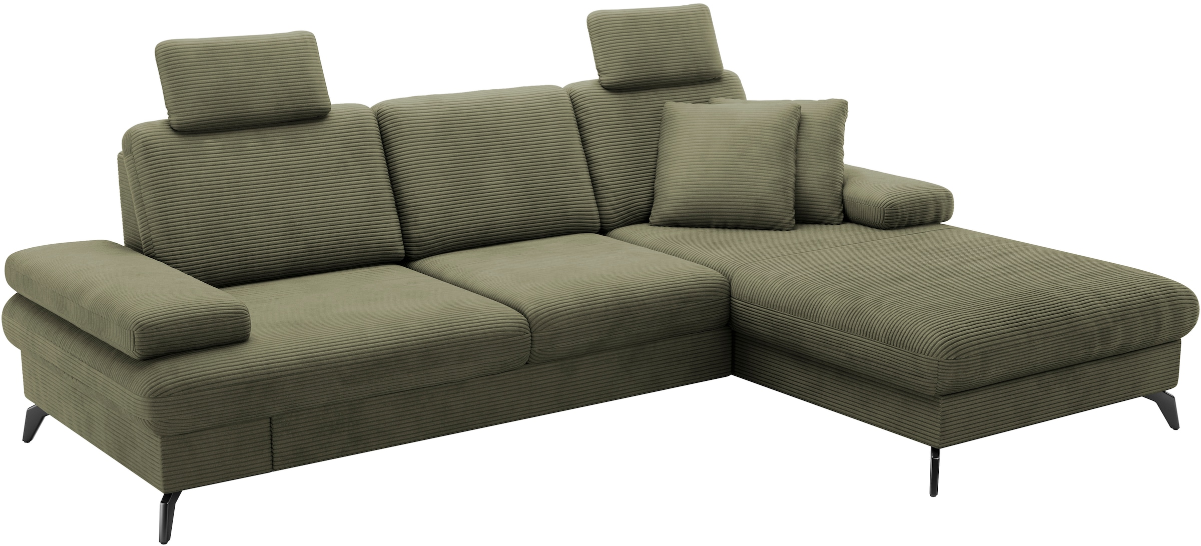 sit&more Ecksofa »Morris Jubi L-Form, B: 247 cm«, mit Armteilfunktion & 1 Zierkissen, optional Bettfunktion