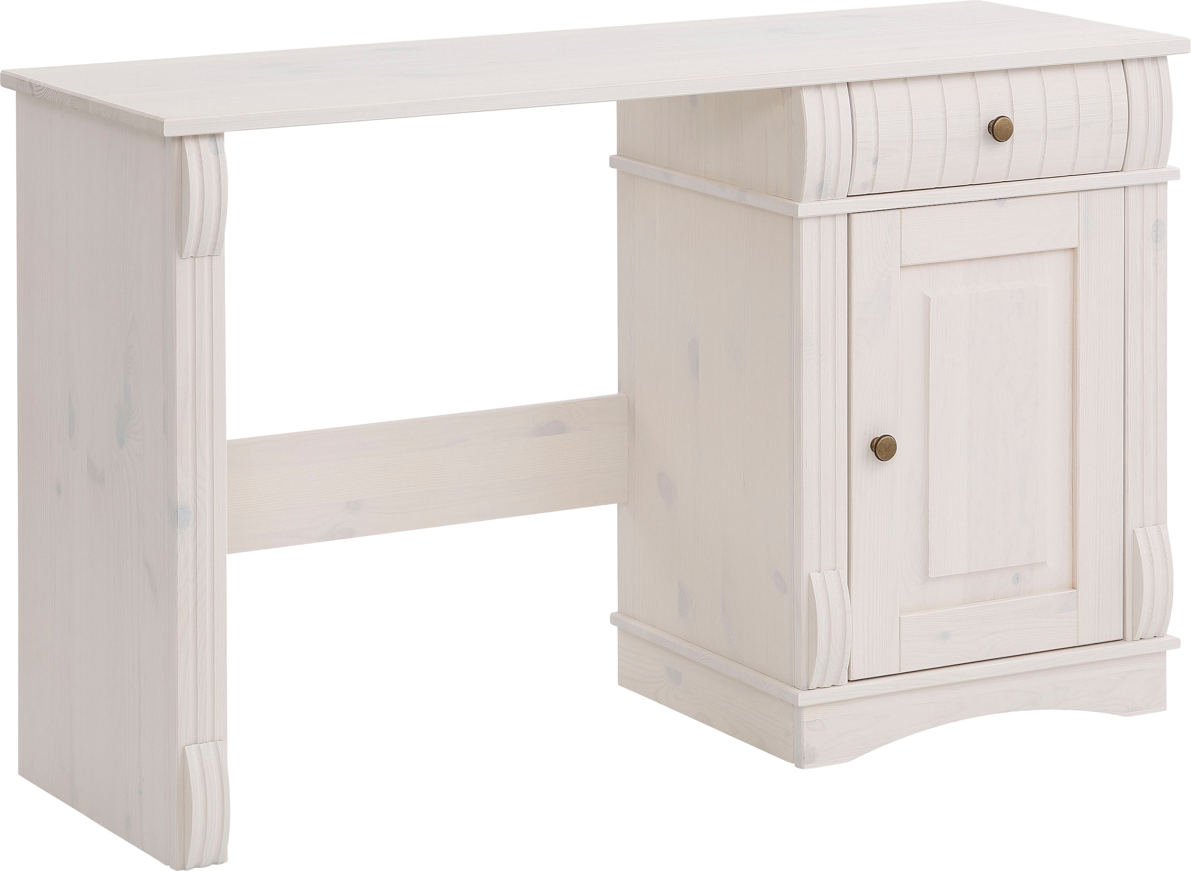 Home affaire Schreibtisch »Teresa«, Computertisch mit Schubladen, Massivholz, Breite 120 cm