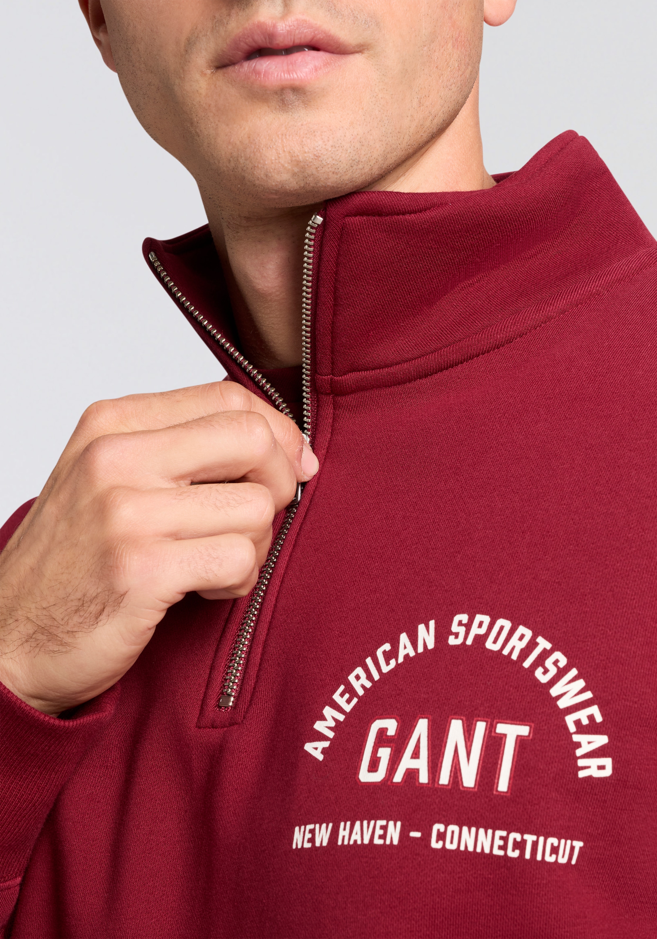 Gant Sweatshirt , Stehkragen mit Reißverschluss
