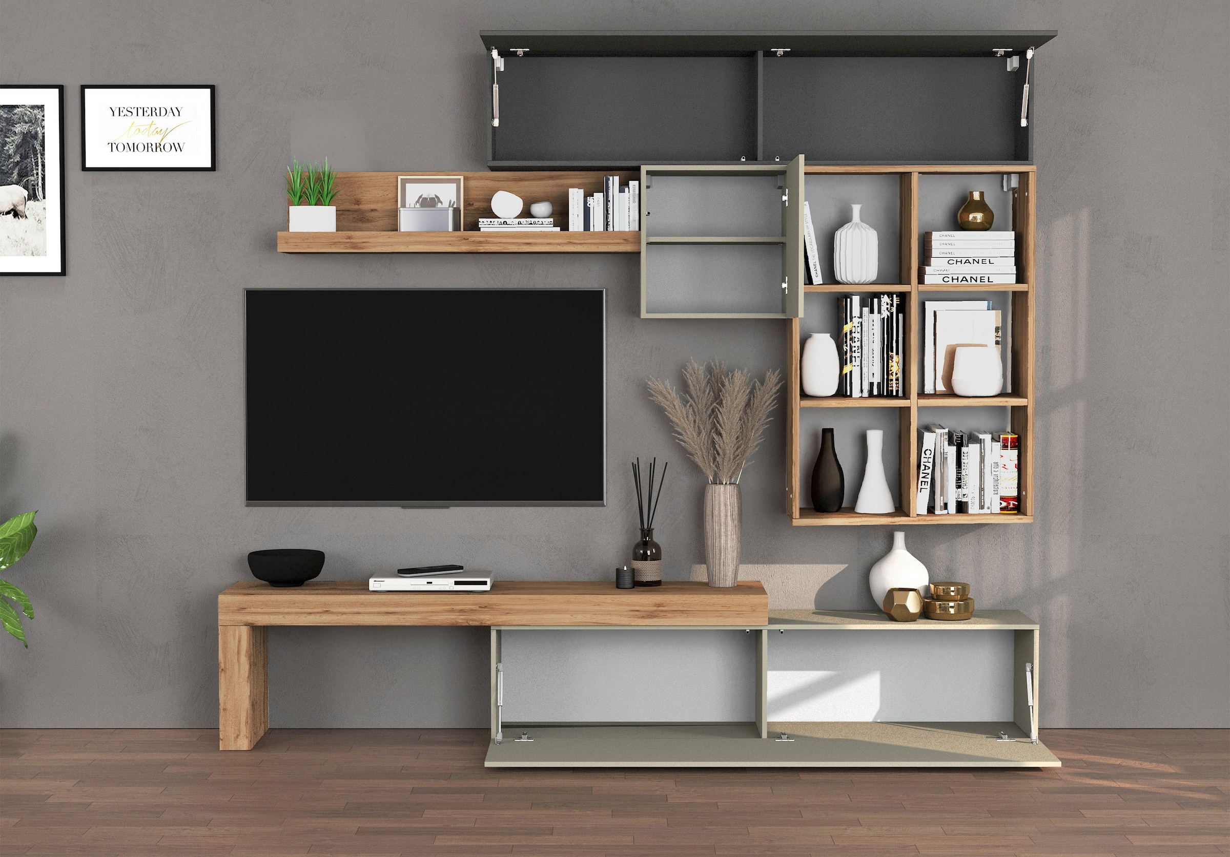 OTTO home Wohnwand »Chronos Wohnwand, Medienwand, 5-er set« 5 Stk. tlg.