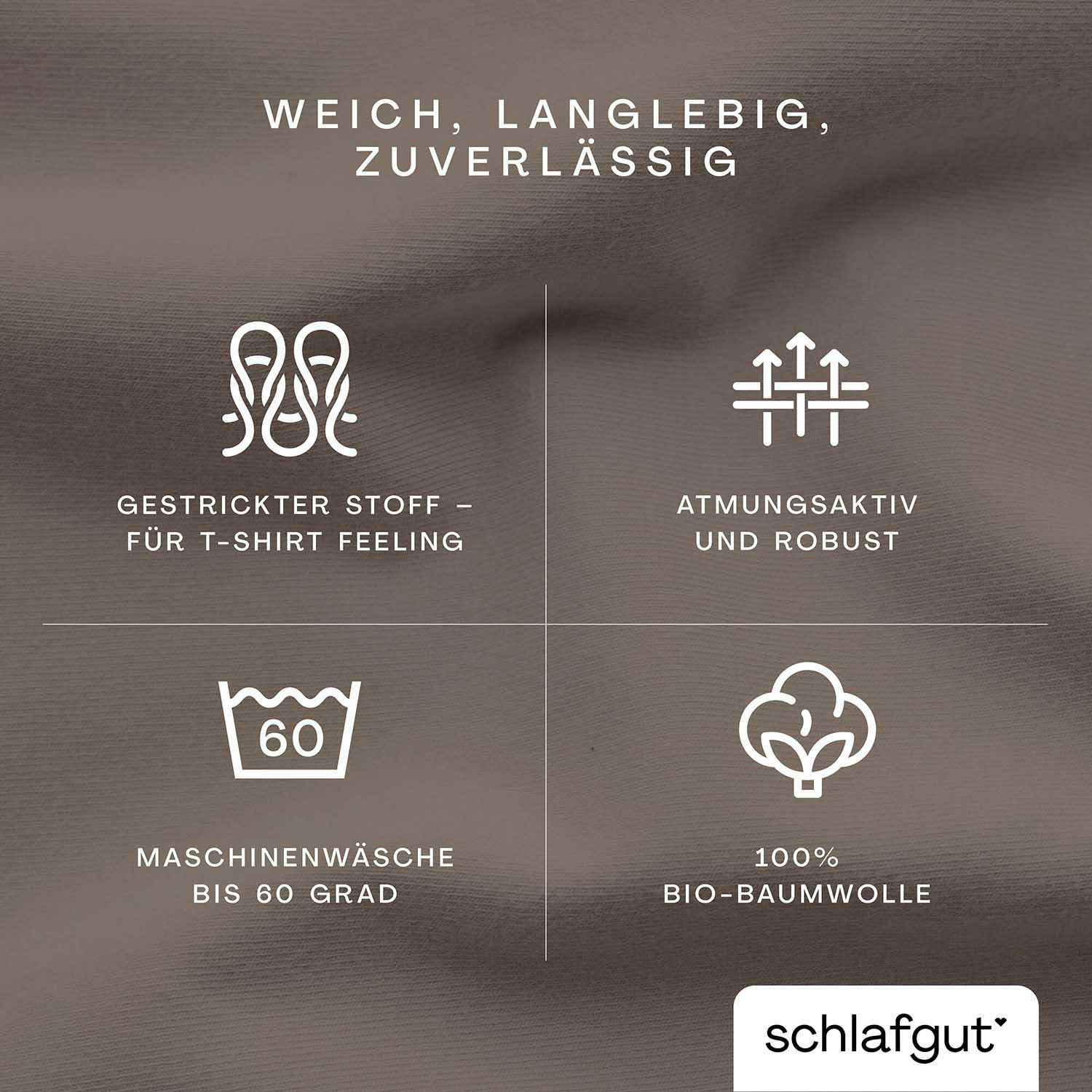 Schlafgut Spannbettlaken »CASUAL u.a. in Gr. 90x200, 140x200 oder 180x200 cm, 100% Baumwolle« Bettlaken für Matratzen bis 25 cm Höhe, zuverlässig, langlebig, weich