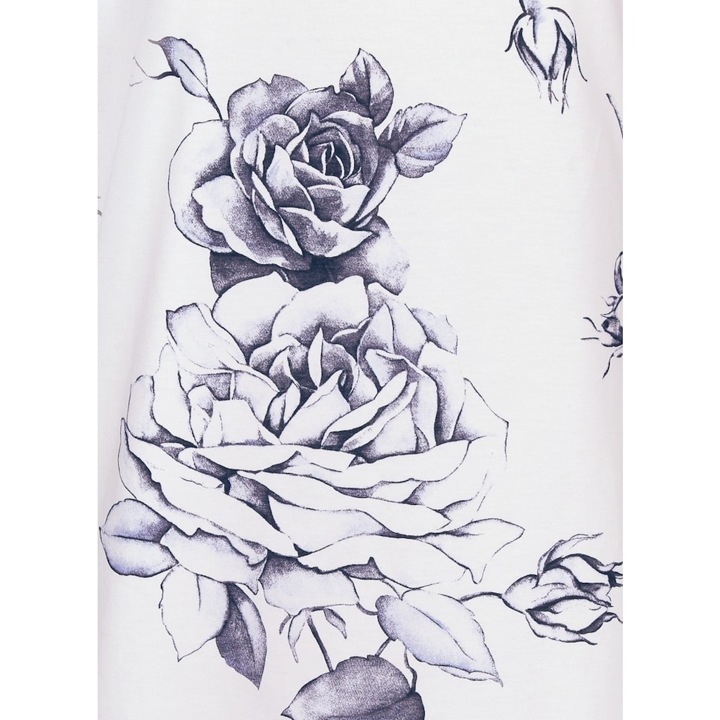Trigema Jerseykleid »TRIGEMA Kleid mit 3/4-langen Armen und Rosen-Muster«