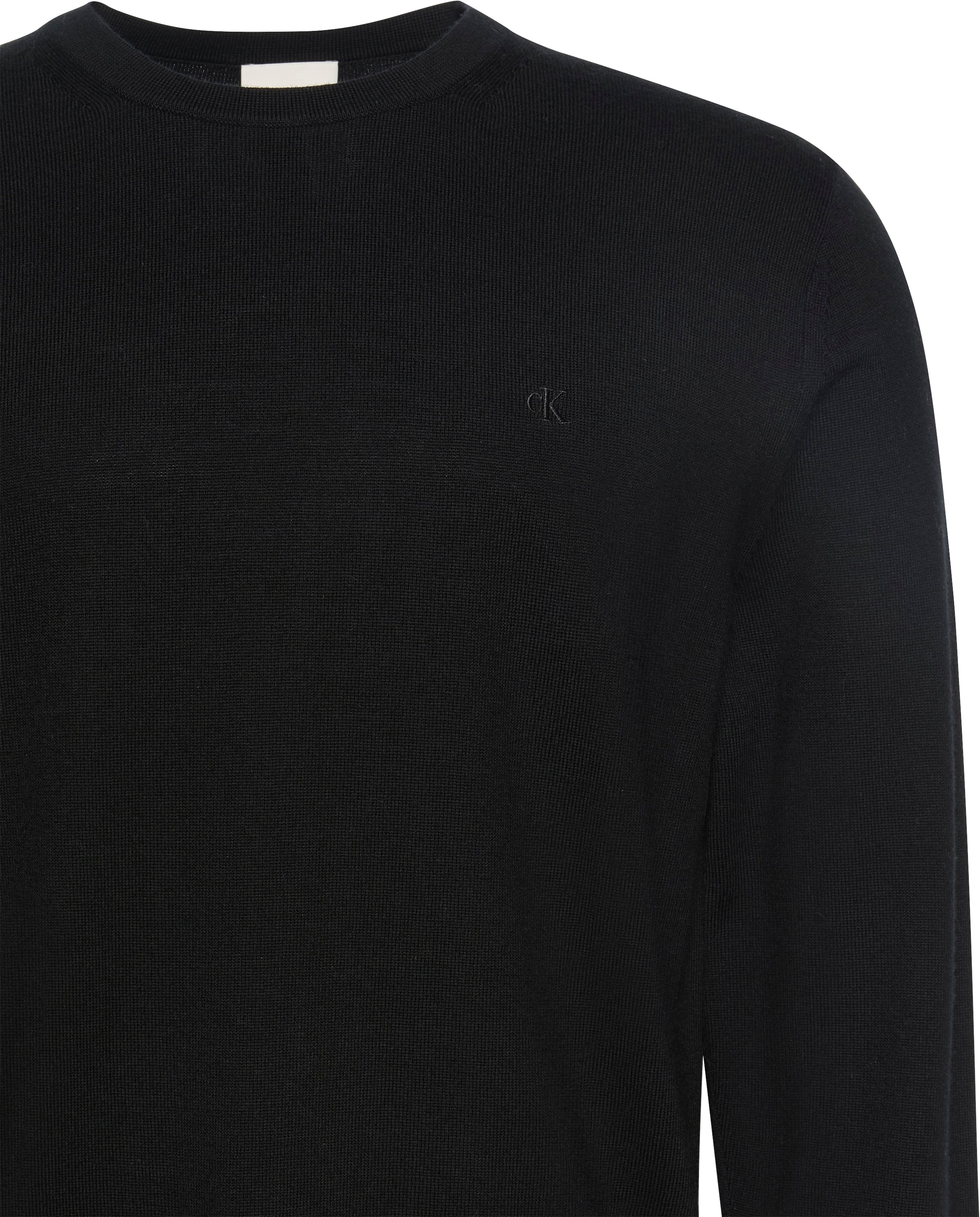 Calvin Klein Strickpullover »LS 100% MERINO CREW 14GG«, Mit Rundhalsausschnitt, regular fit