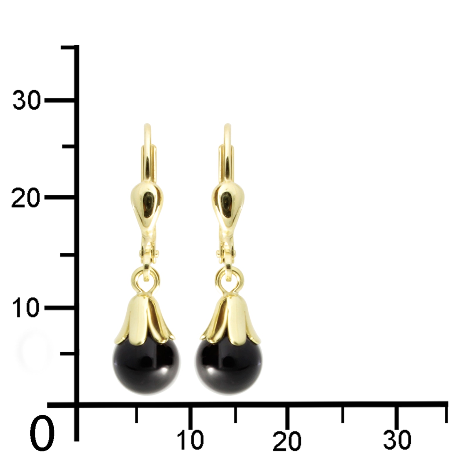 OSTSEE-SCHMUCK Paar Ohrhänger »- Glöckchen - Gold 333/000 - Onyx«