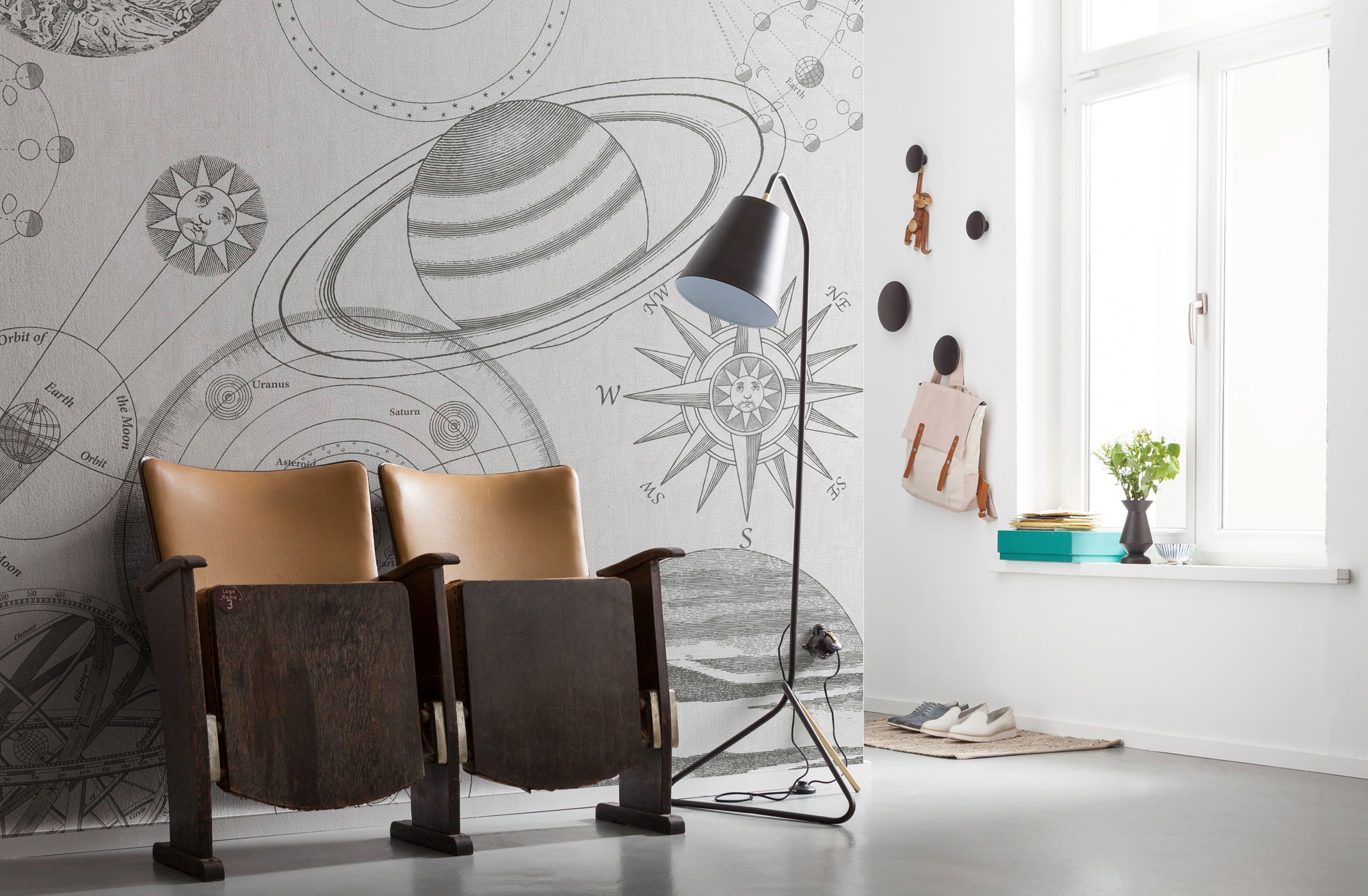 Komar Vliestapete »Digitaldruck Vlies - Cosmos Sketch - Größe 300 x 280 cm«, bedruckt, Kinderzimmer