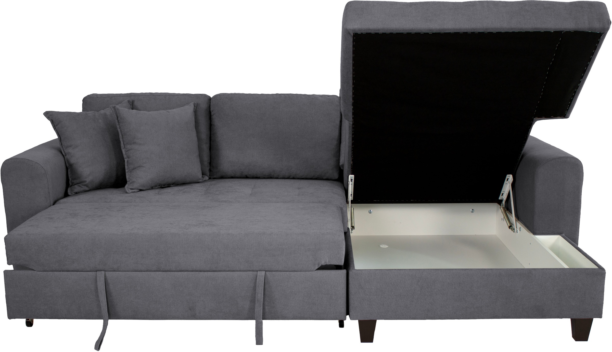 Trends by HG Ecksofa »Moritz, L-Form« inkl. Bettfunktion und Bettkasten, inkl. 2 Zierkissen