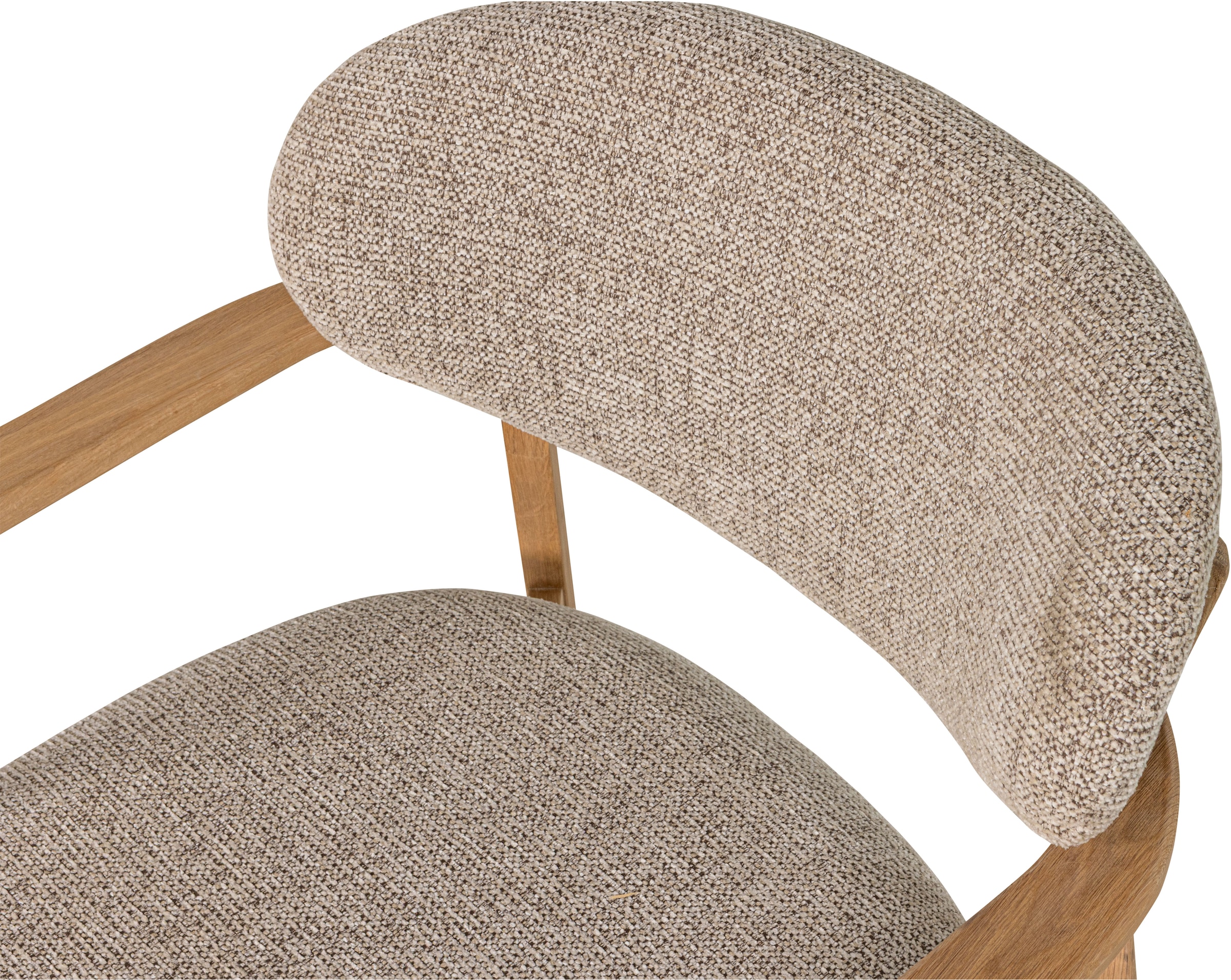WOOOD Loungesessel »Udar mit Eichenholzgestell und More-Melange-Bezug, B68 x T75 x H76 cm« Sehr hohe Verschleißfestigkeit, Armlehnen integriert, Tragkraft 120 kg